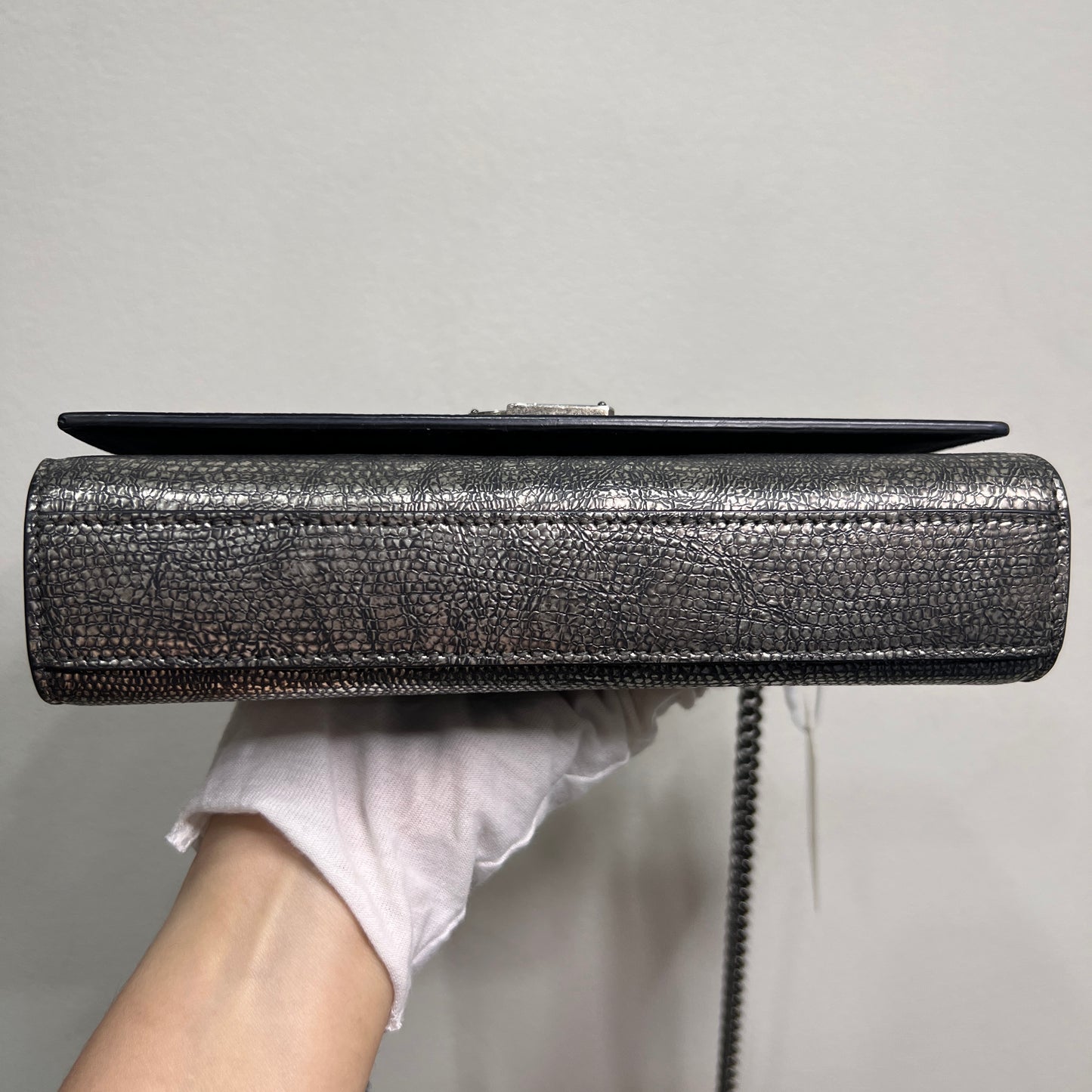 YSL Metallic Lizard-embossed Calf Leather