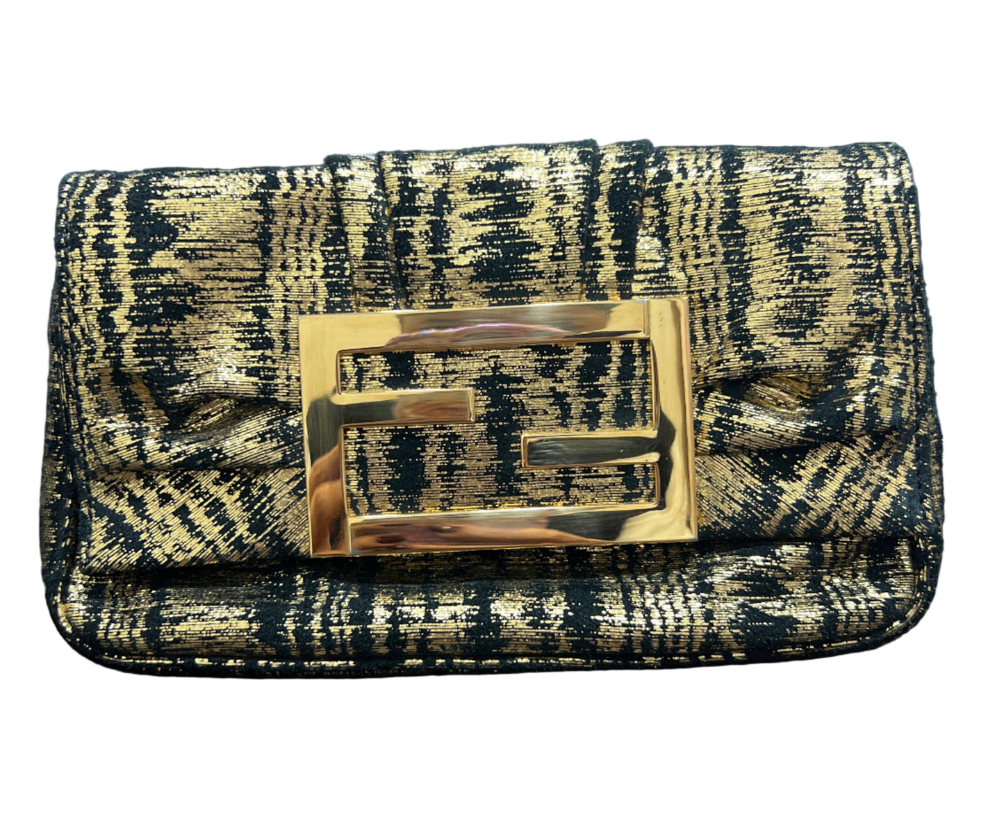 Fendi Karl Lagerfield Gold Mettalic Crossbody