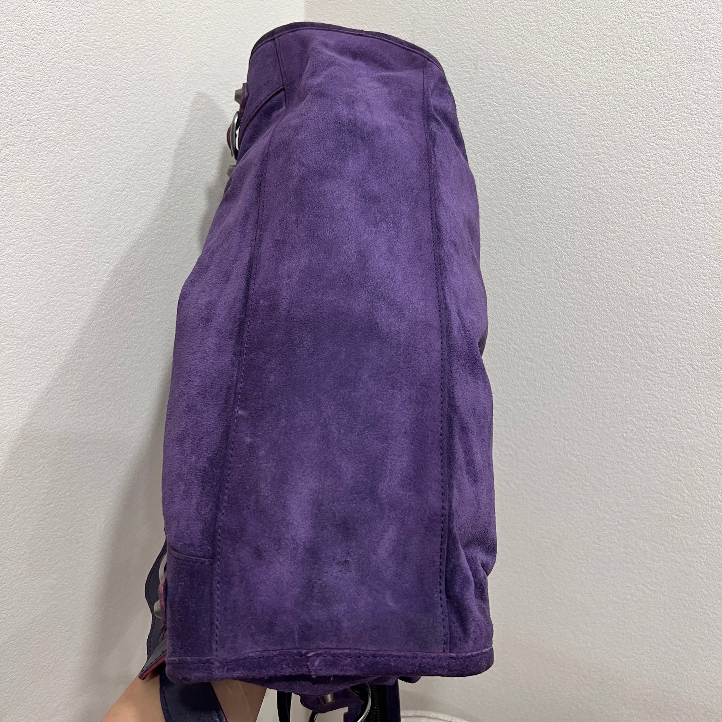 BALENCIAGA City Purple Suede leather