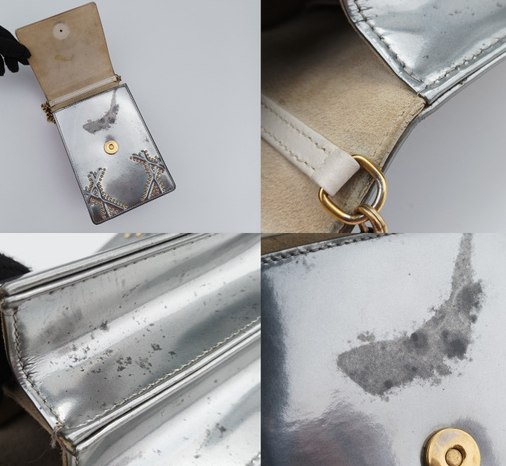 dior Diorama Silver Patent bag