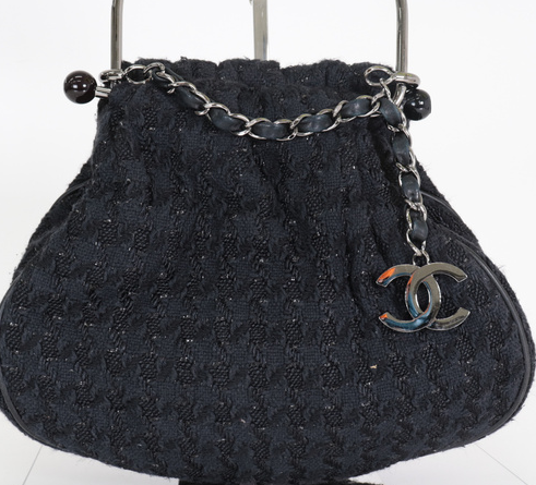 chanel Coco Charm Tweed Handbag