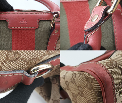 gucci Sherry Line Beige × Multi Leather × Fabric bag