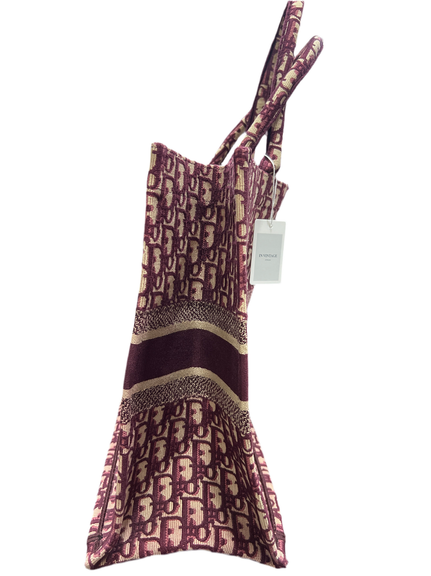 DIOR Book Tote Burgundy Oblique Embroidery