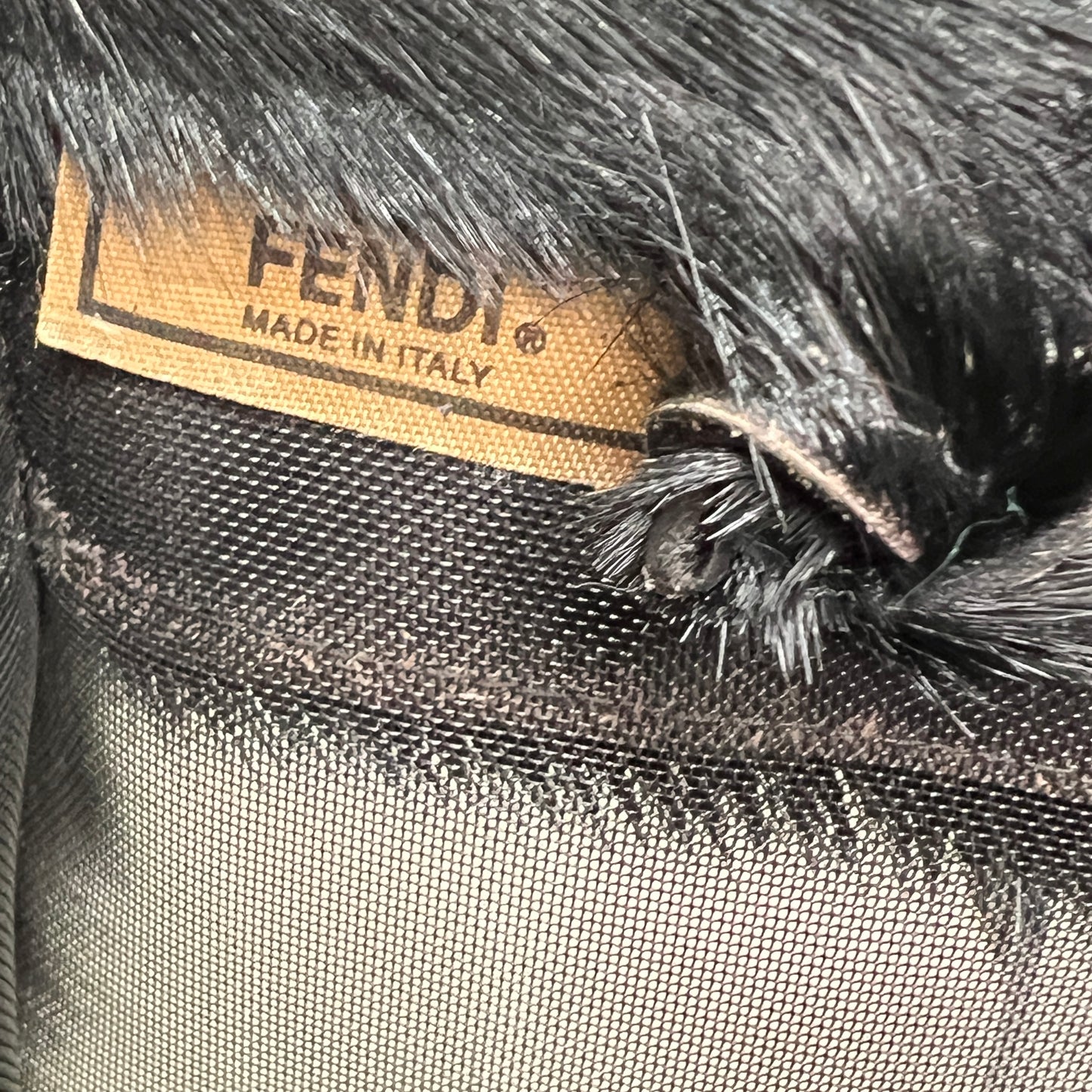 FENDI FF Zucca Black Mesh Tote Bag (264201)