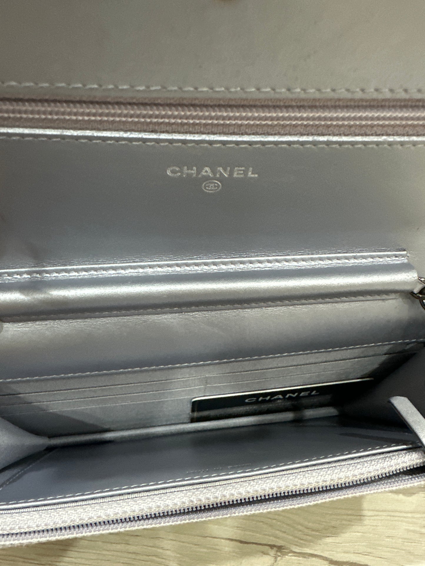 CHANEL Metallic Bronze Boy Wallet
