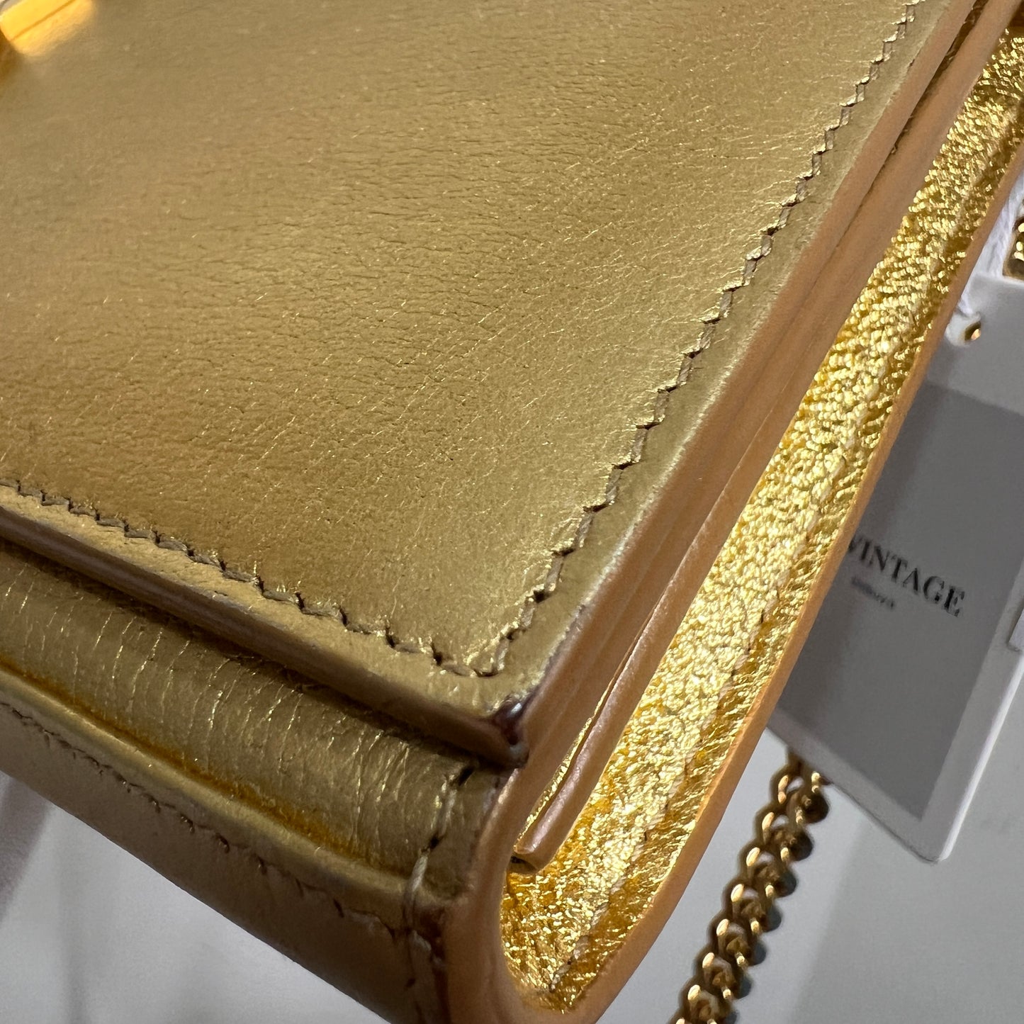 YSL Metallic Gold Leather