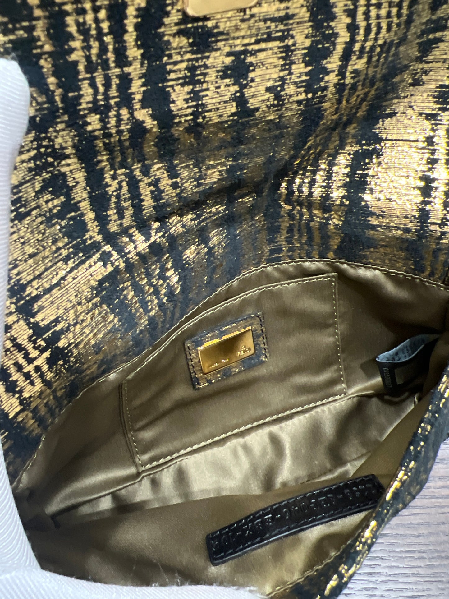 Fendi Karl Lagerfield Gold Mettalic Crossbody