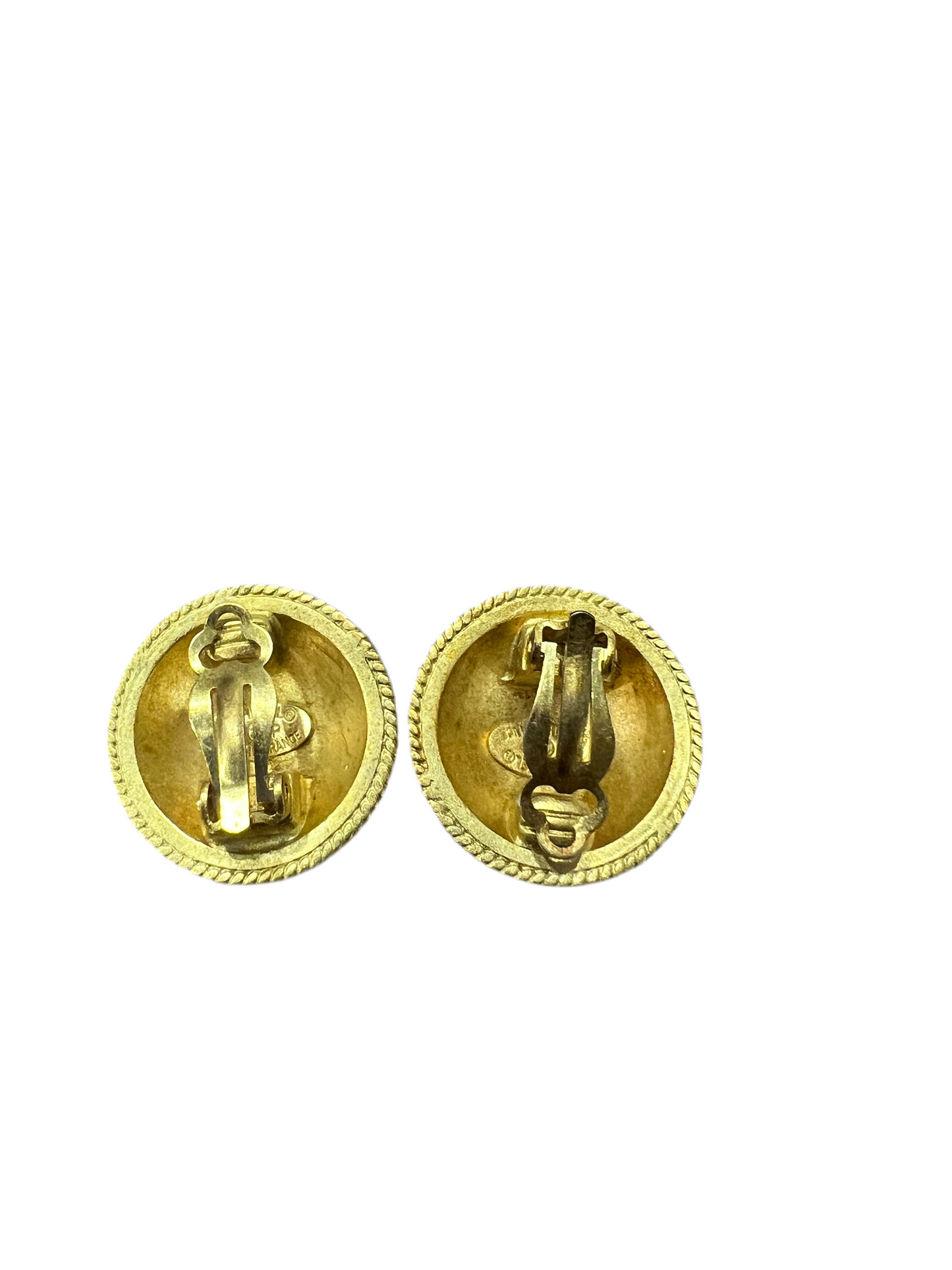 Chanel CC Logo Button Earrings
