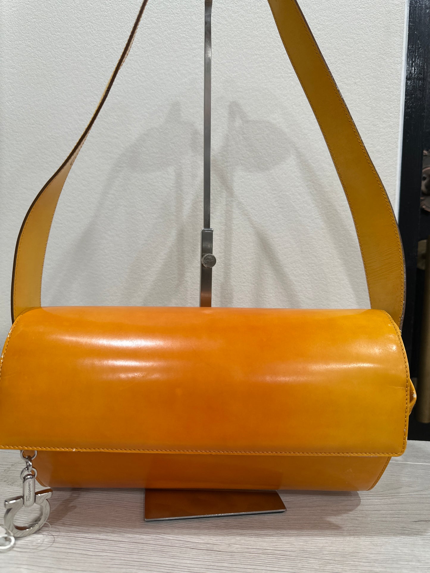 ferragamo Gancini One-Shoulder Bag in Patent Leather
