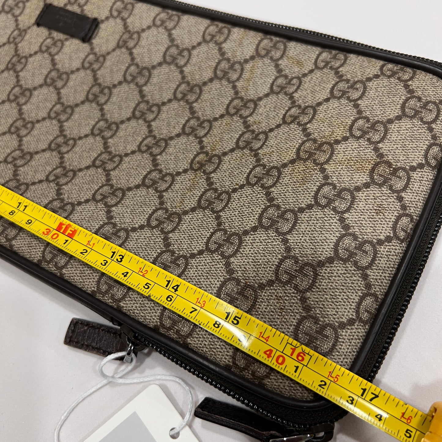GUCCI Beige GG Supreme Canvas and Leather Travel Tie Case