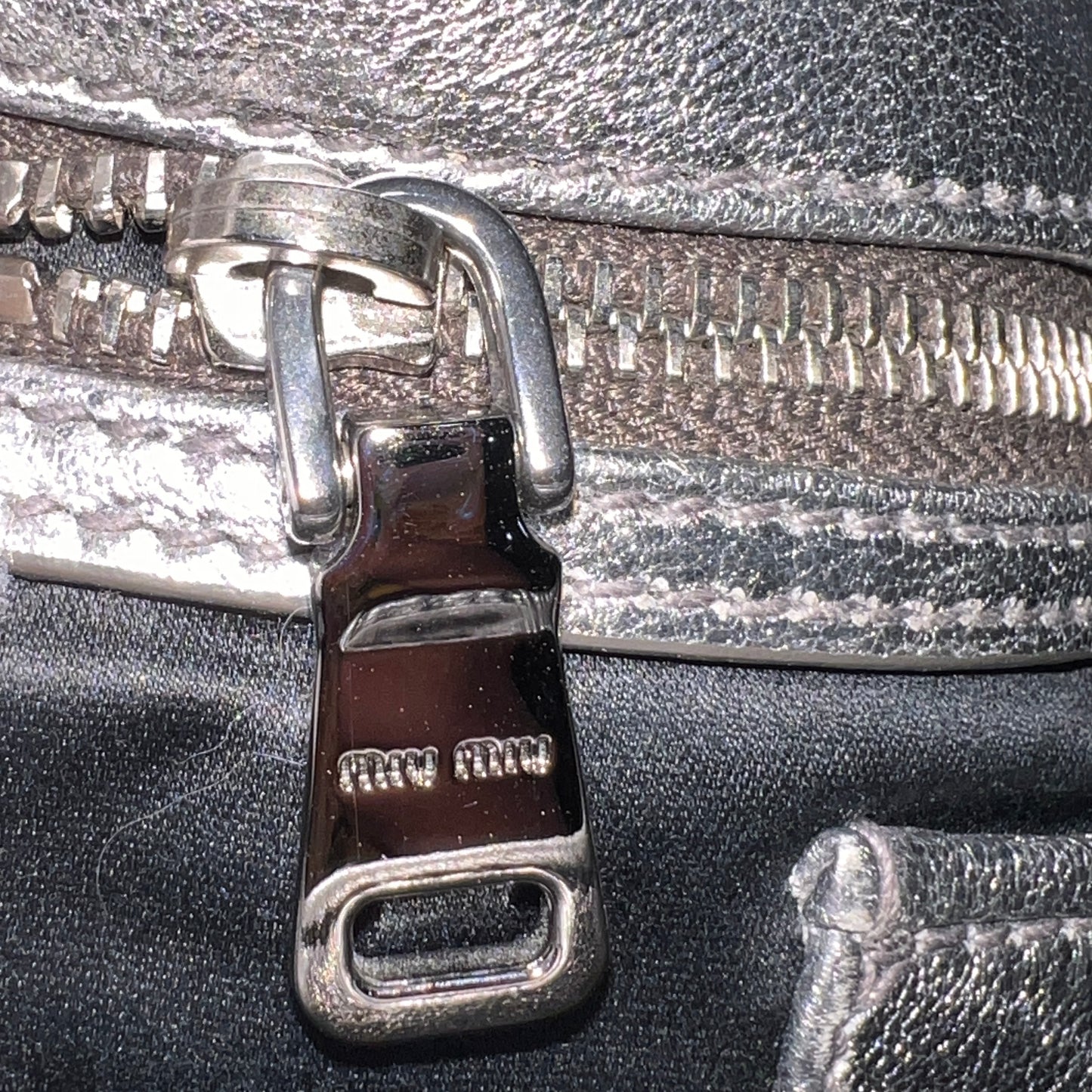 MIU MIU Metallic Leather Crossbody 30cm