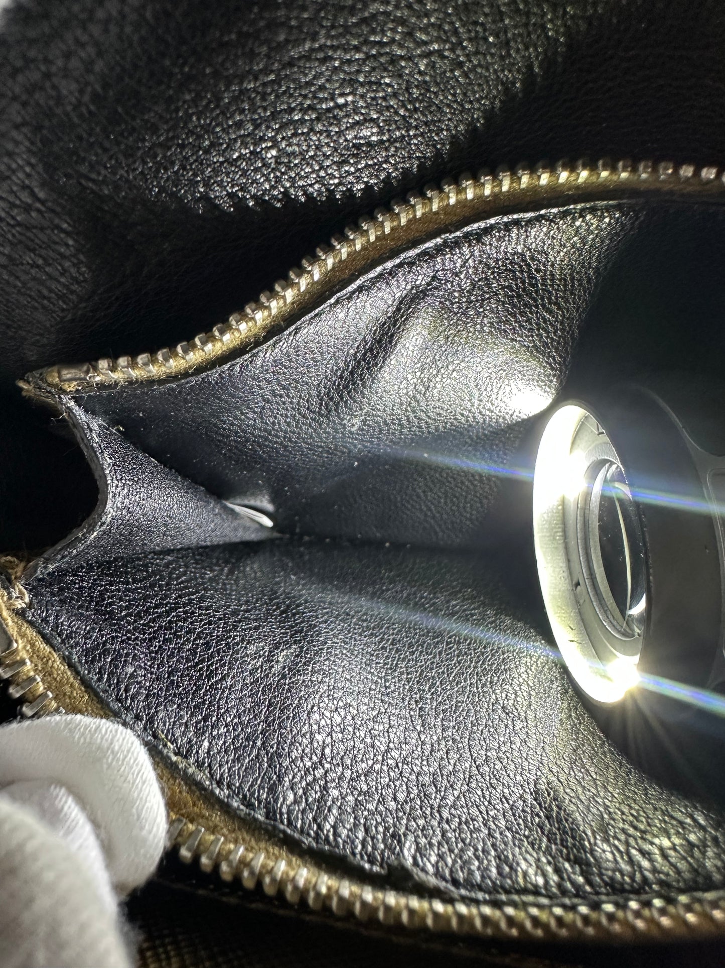 Prada Gold Saffiano Leather Mini Flap