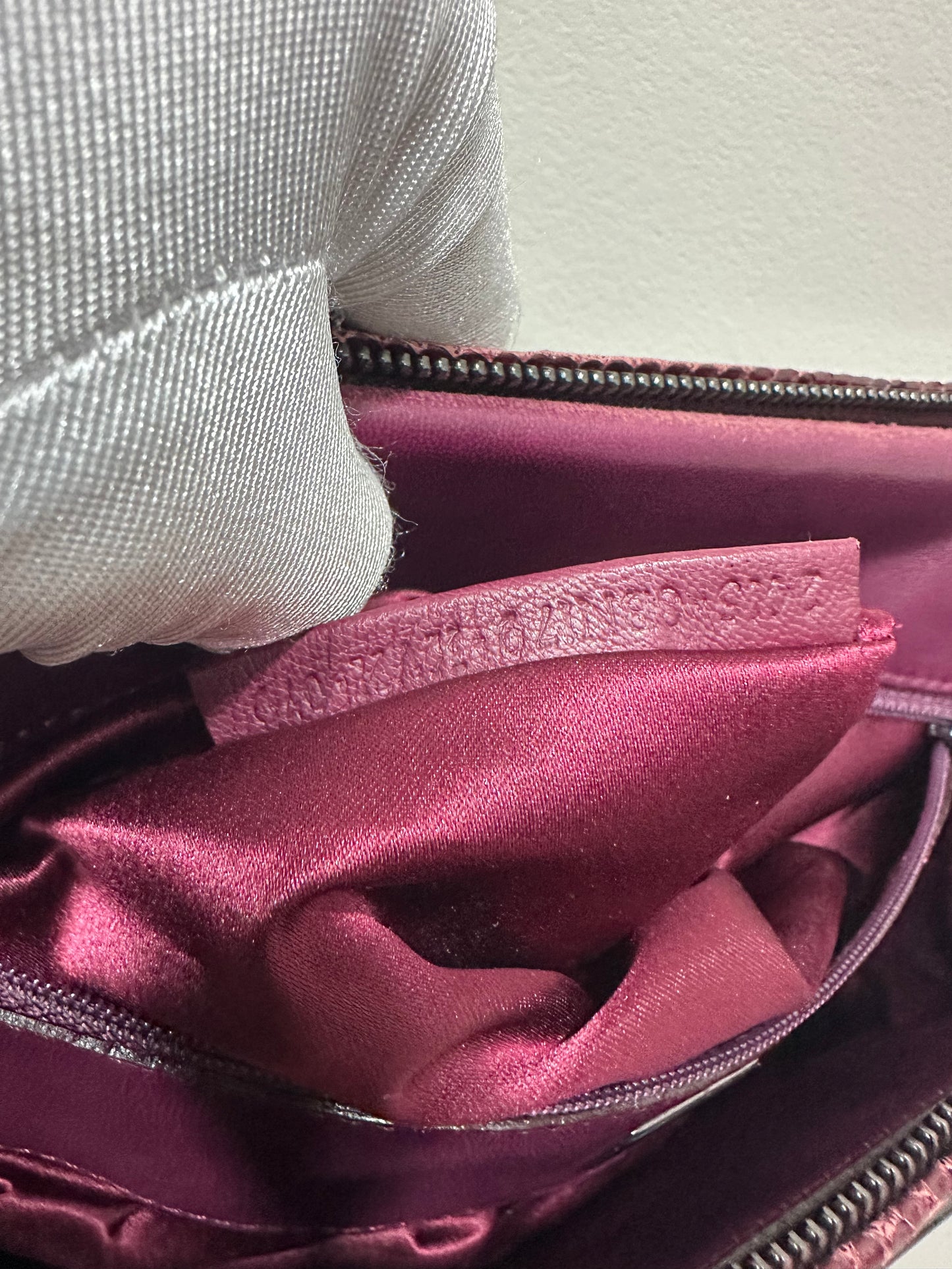 2007 Fendi Convertible Bag With Wine Wool Dark red