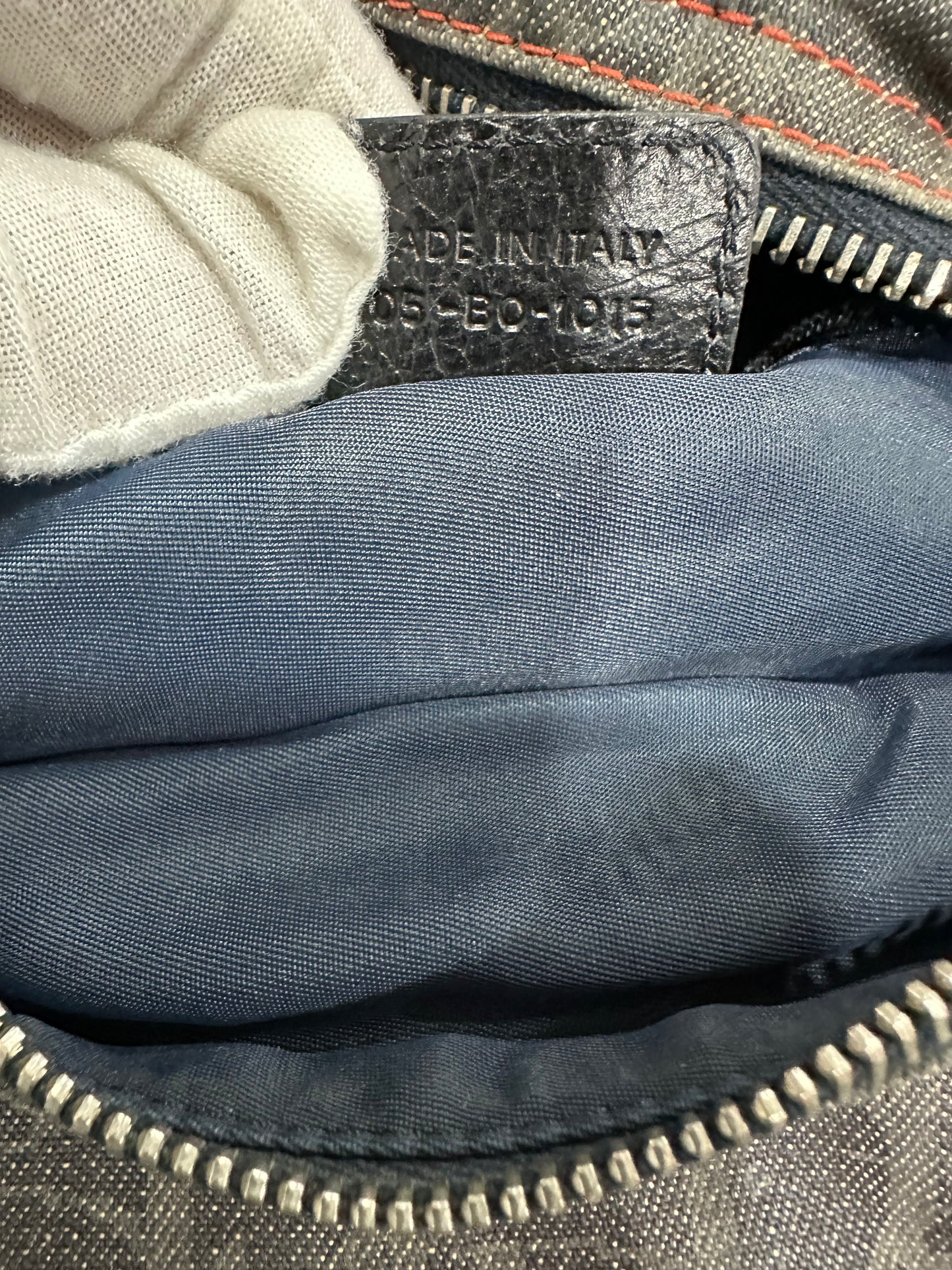 CHRISTIAN DIOR 2005 FW Flight Line Trotter D Logo Hobo Shoulder Bag