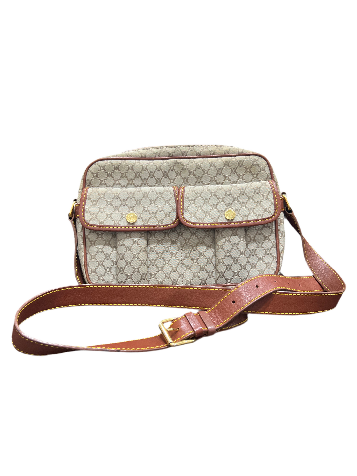 CELINE Macadam Canvas Shoulder Bag