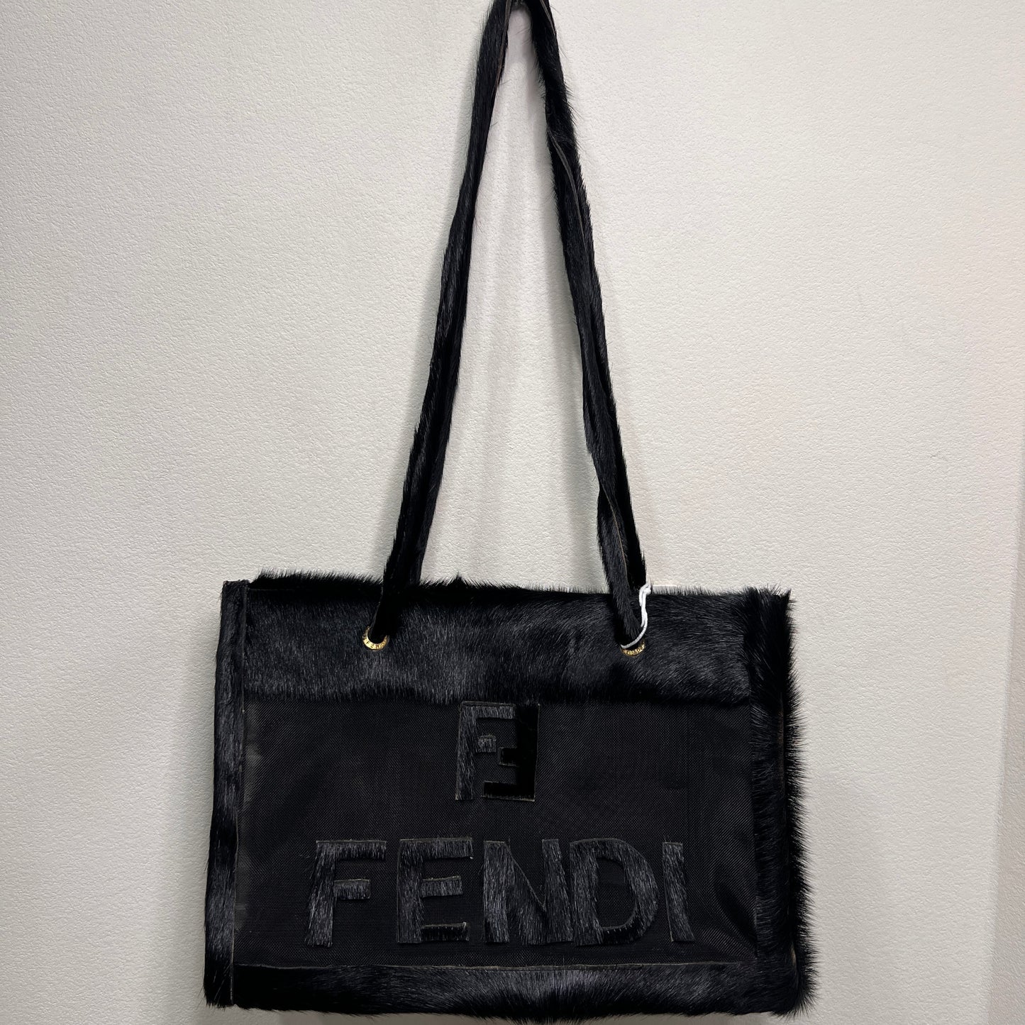 FENDI FF Zucca Black Mesh Tote Bag (264201)