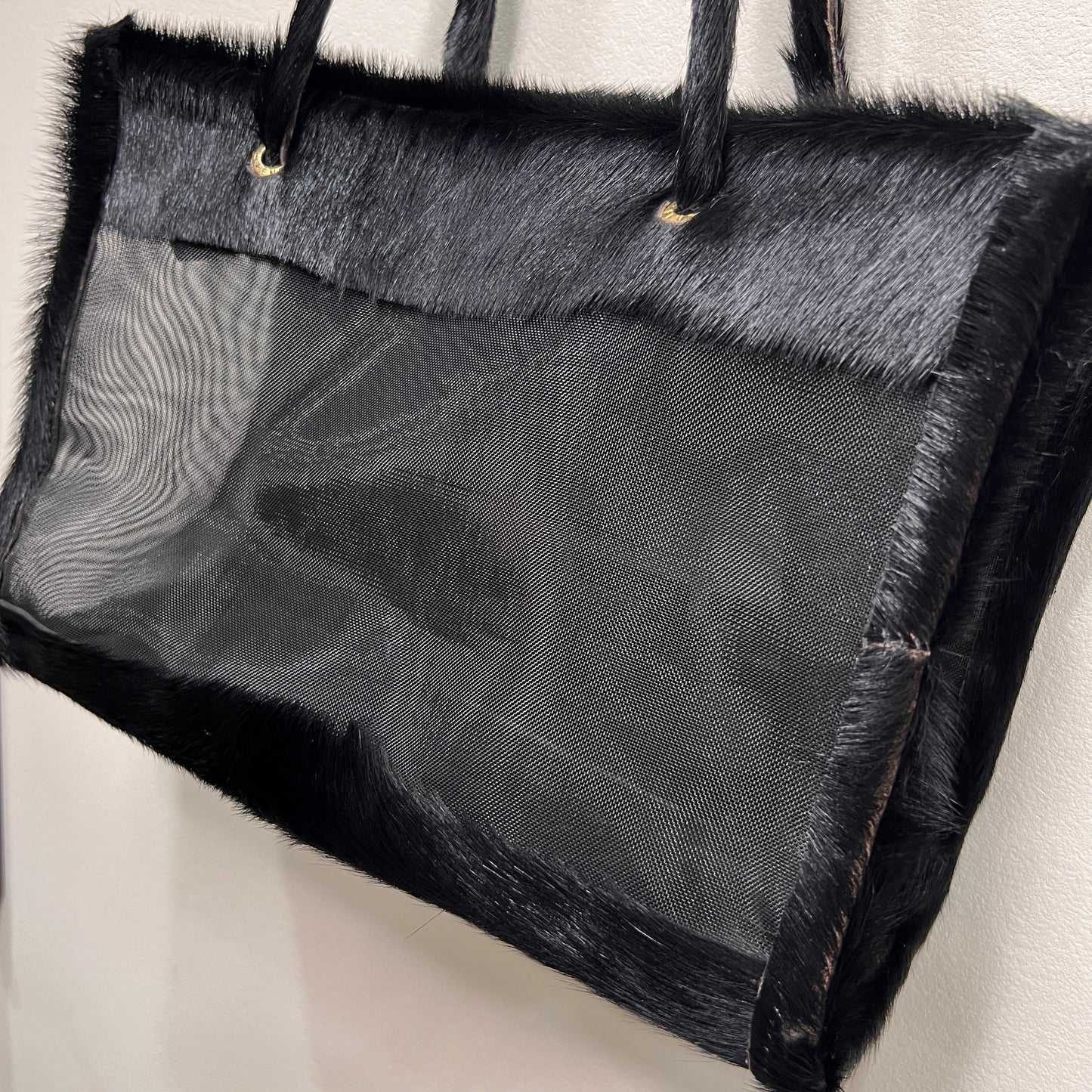 FENDI FF Zucca Black Mesh Tote Bag (264201)