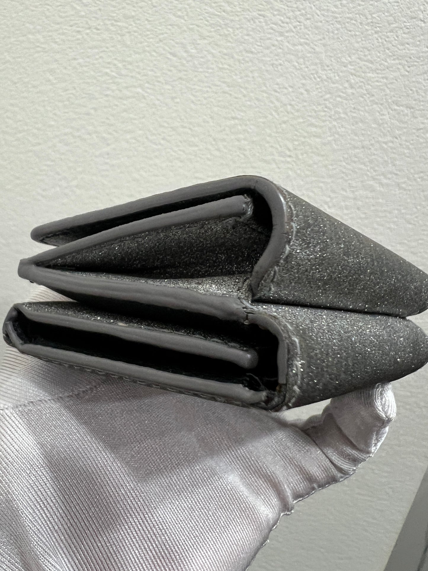 BALENCIAGA Tri-fold Wallet Glitter Finish