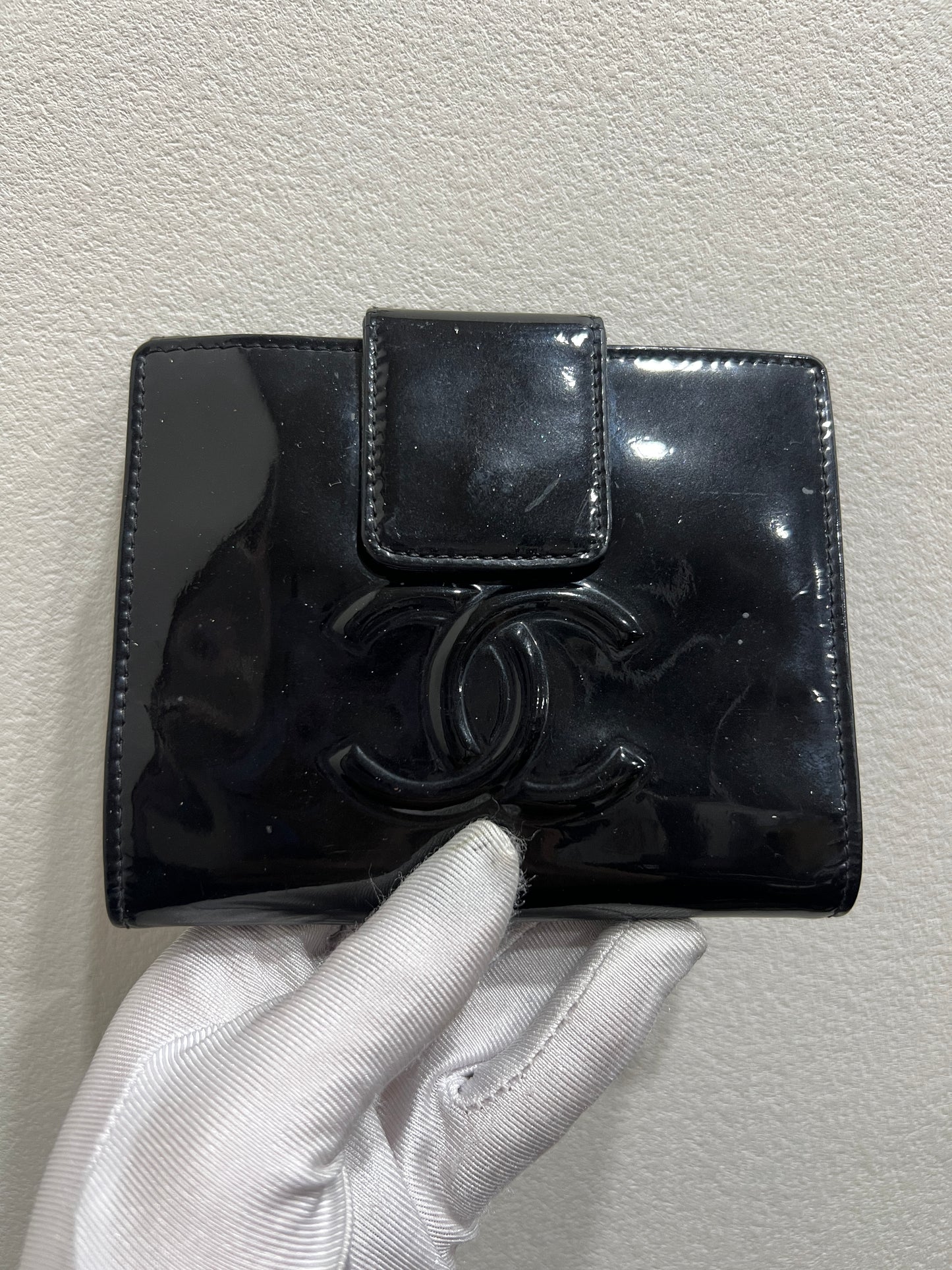 CHANEL Camellia Patent Leather