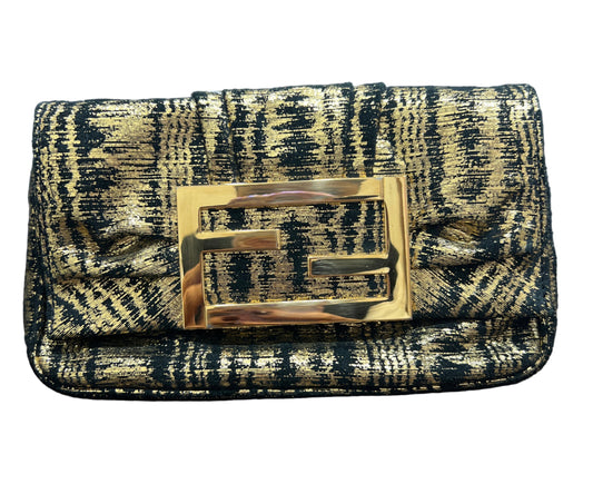 Fendi Karl Lagerfield Gold Mettalic Crossbody