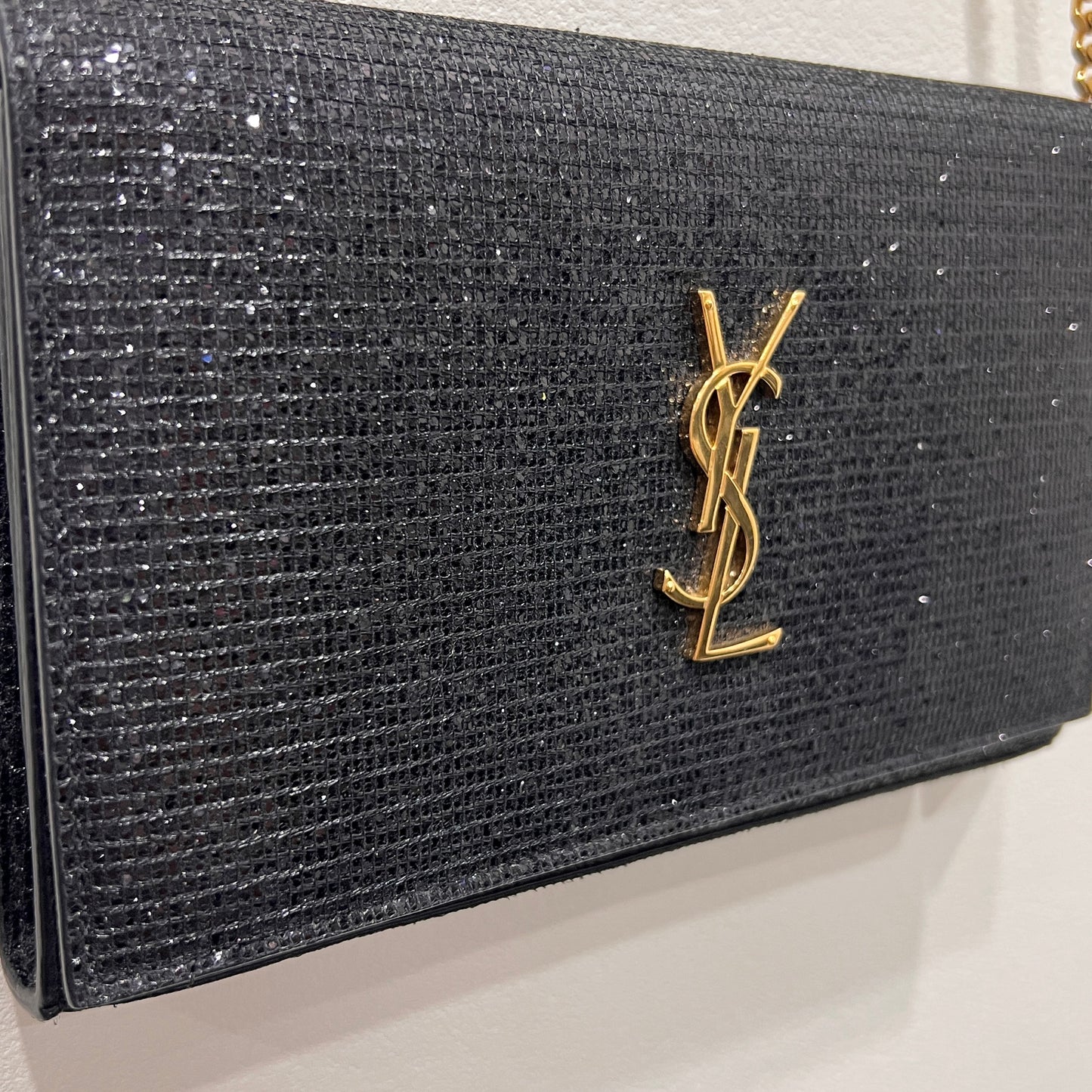 YSL Rare Kate Glitter Chain Wallet