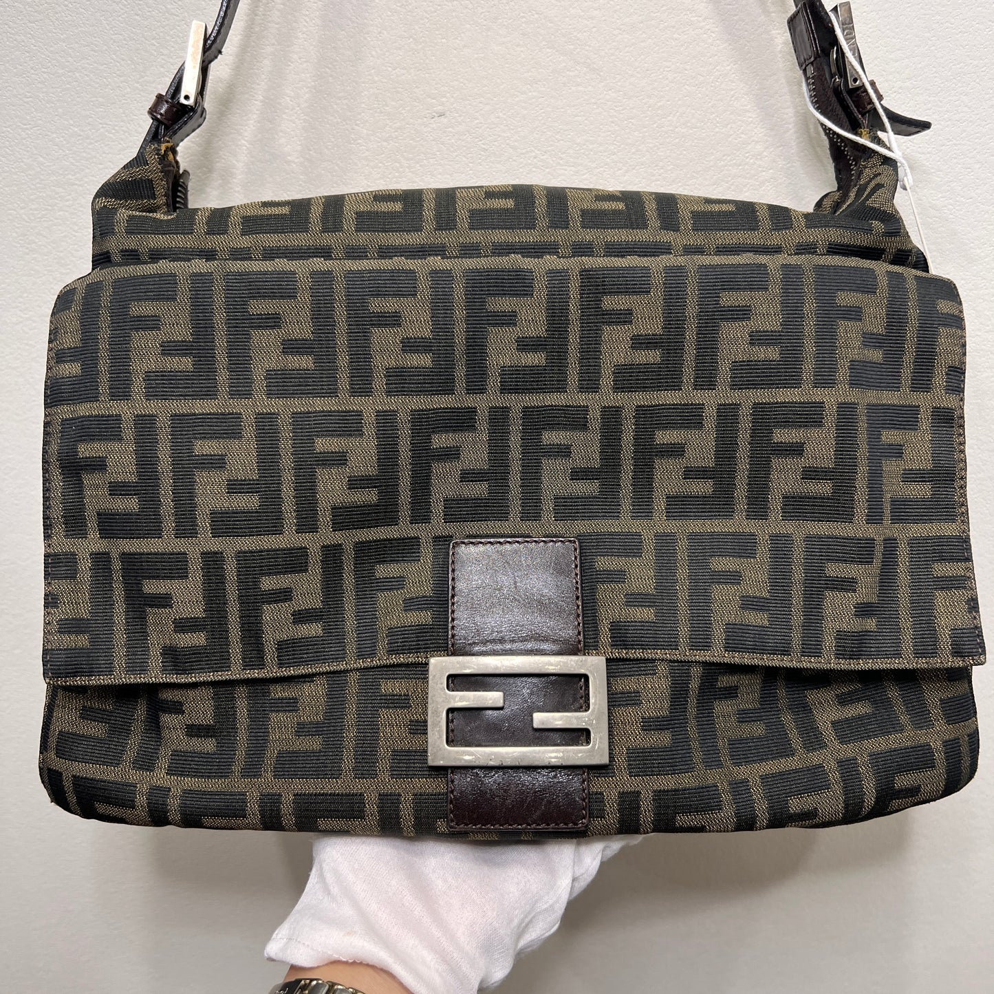 Fendi Zucca Canvas Shoulder Bag
