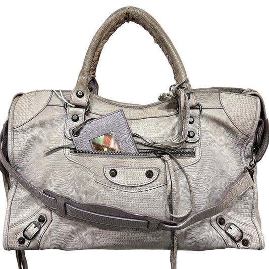 BALENCIAGA City Medium Lizard Leather