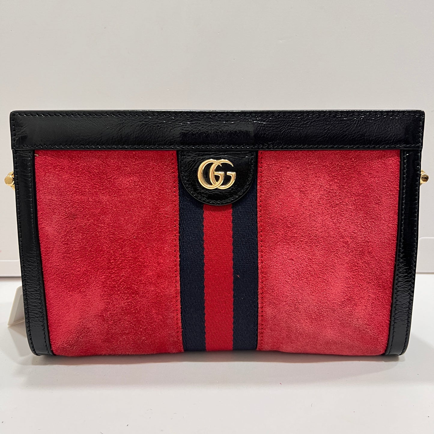GUCCI Ophidia Chain Suede Small Shoulder Bag