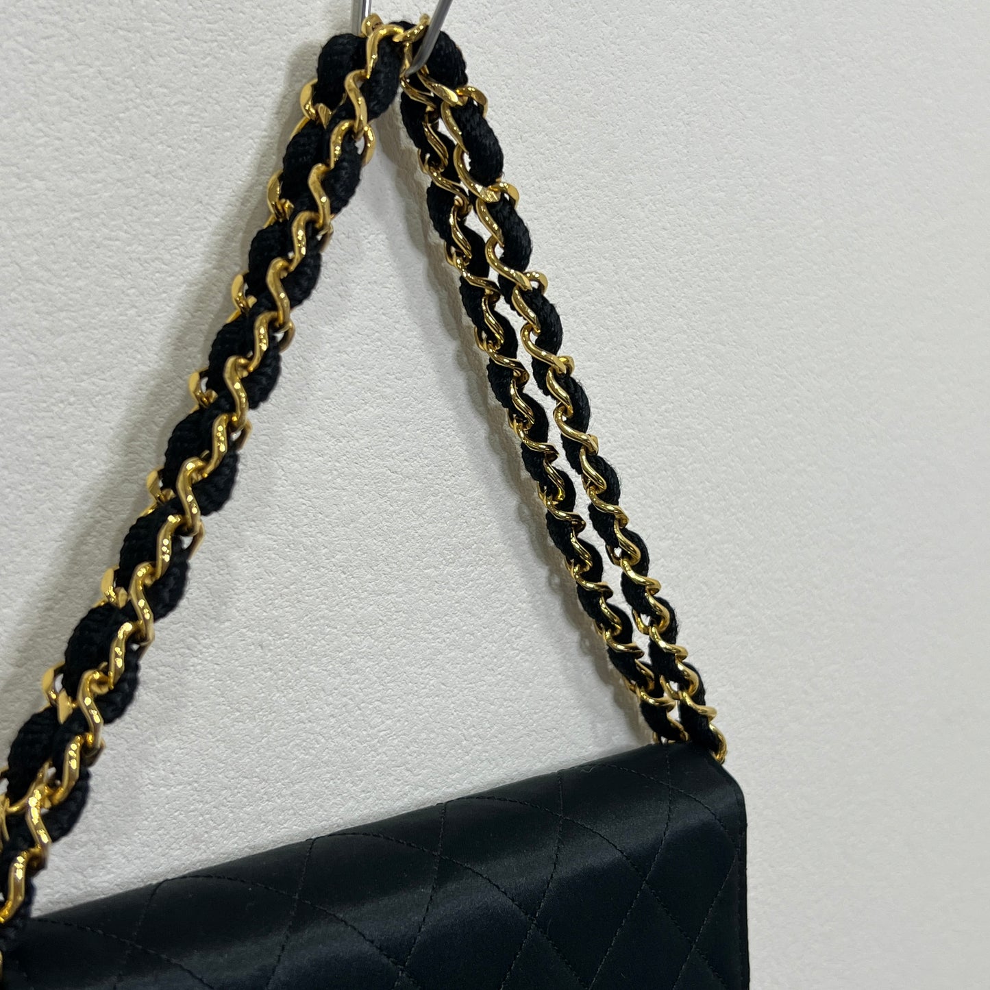 CHANEL Silk Shoulder Chain Bag