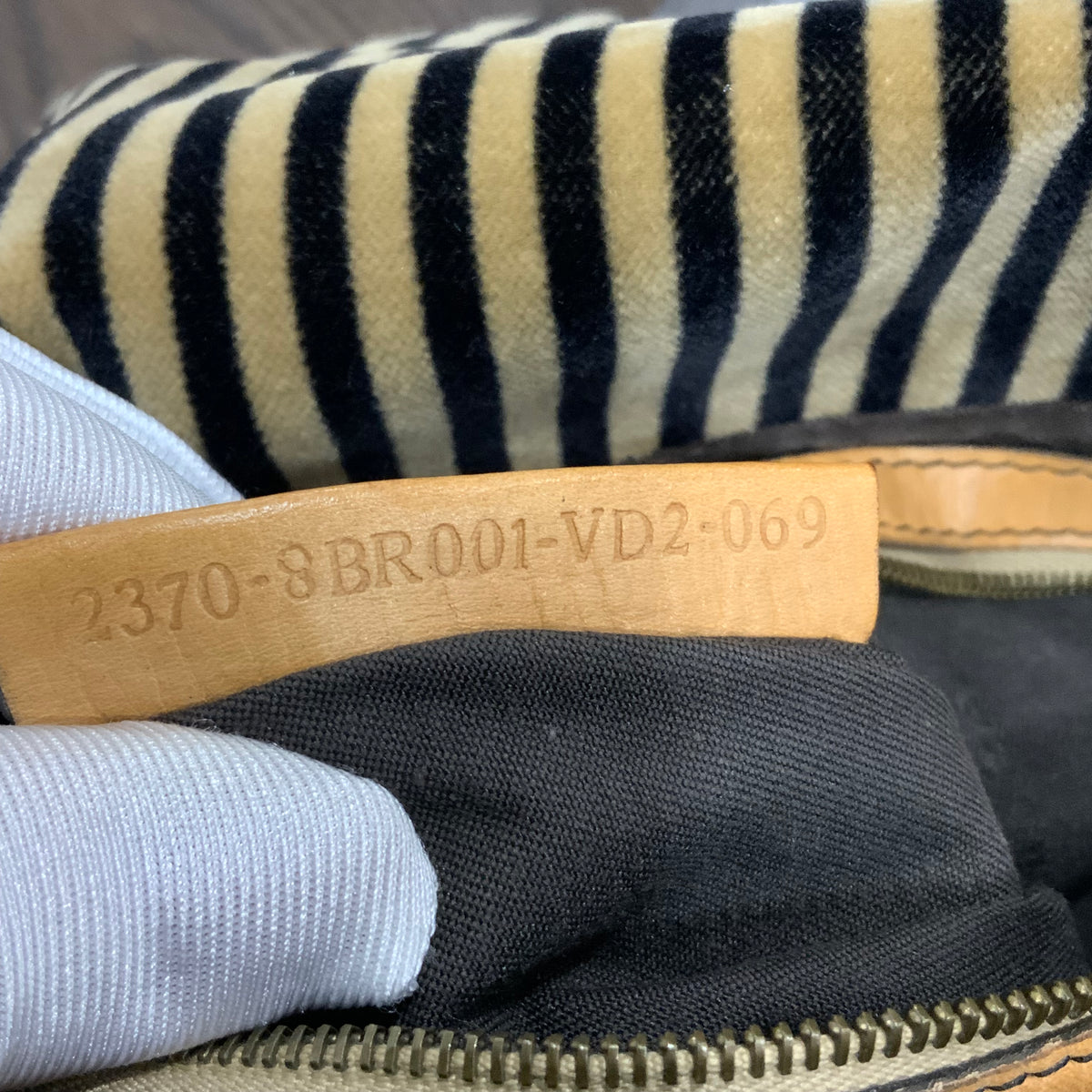 FENDI Velvet Pequin Striped Mamma Baguette Flap