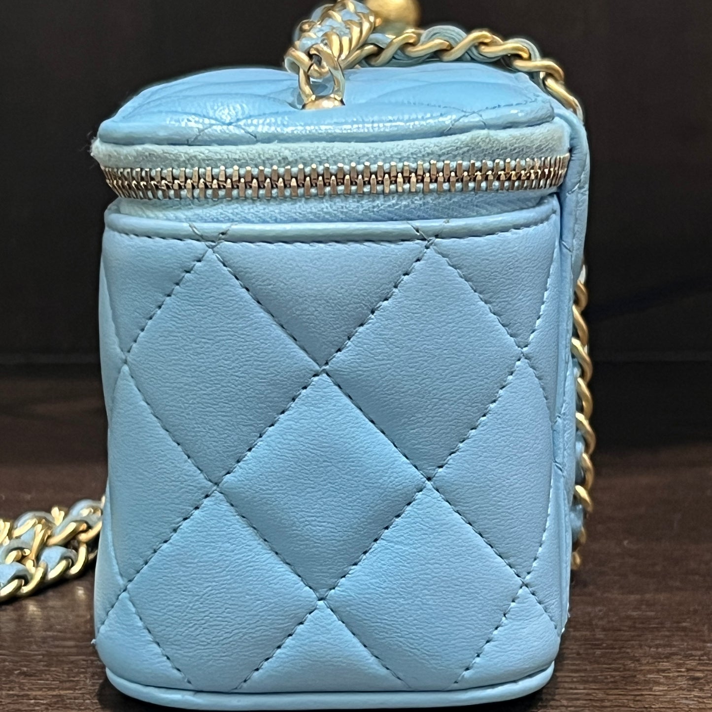 CHANEL Mini Vanity Bag Light Blue