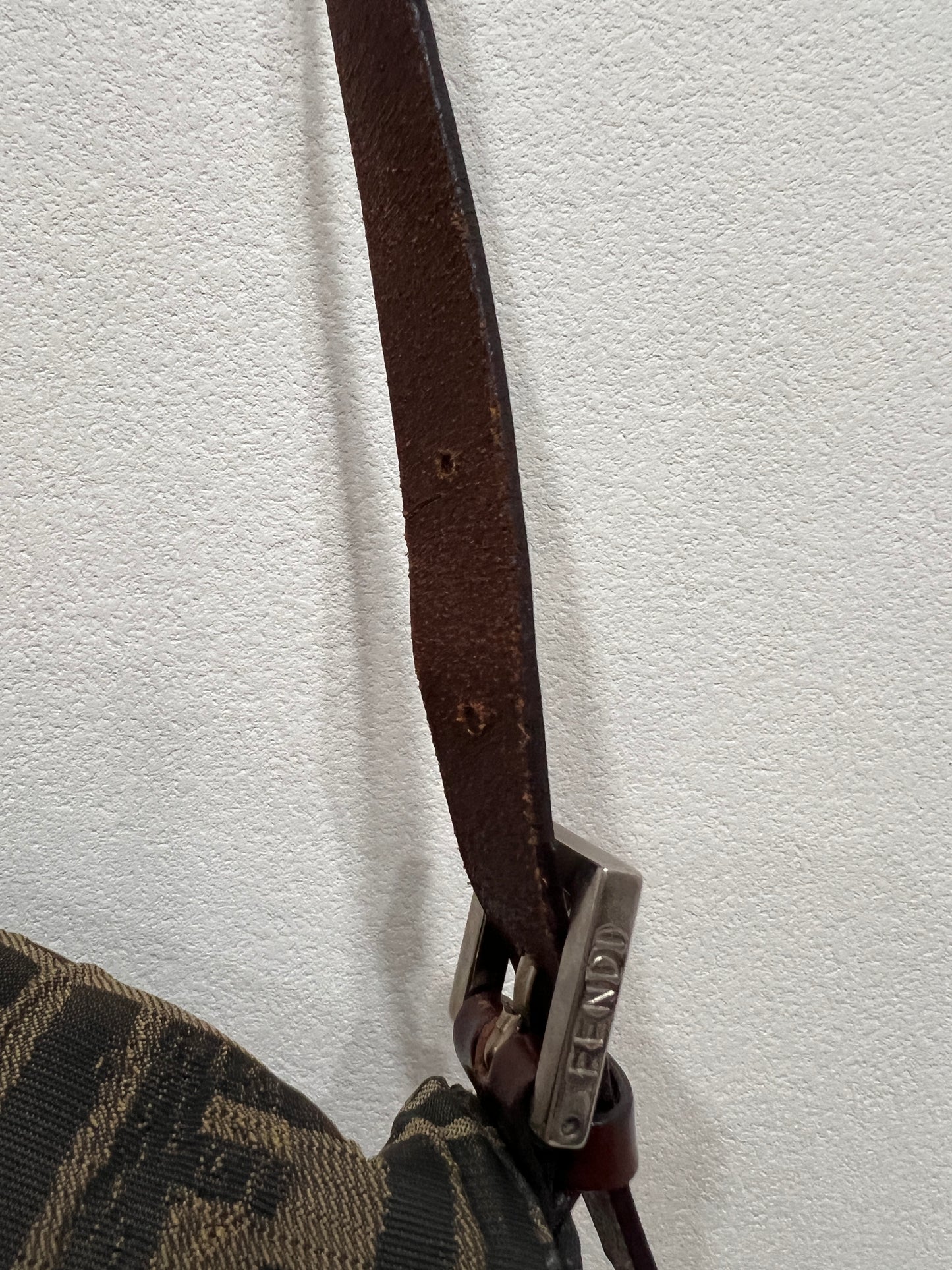 FENDI Baguette with Pink Logo Hardware