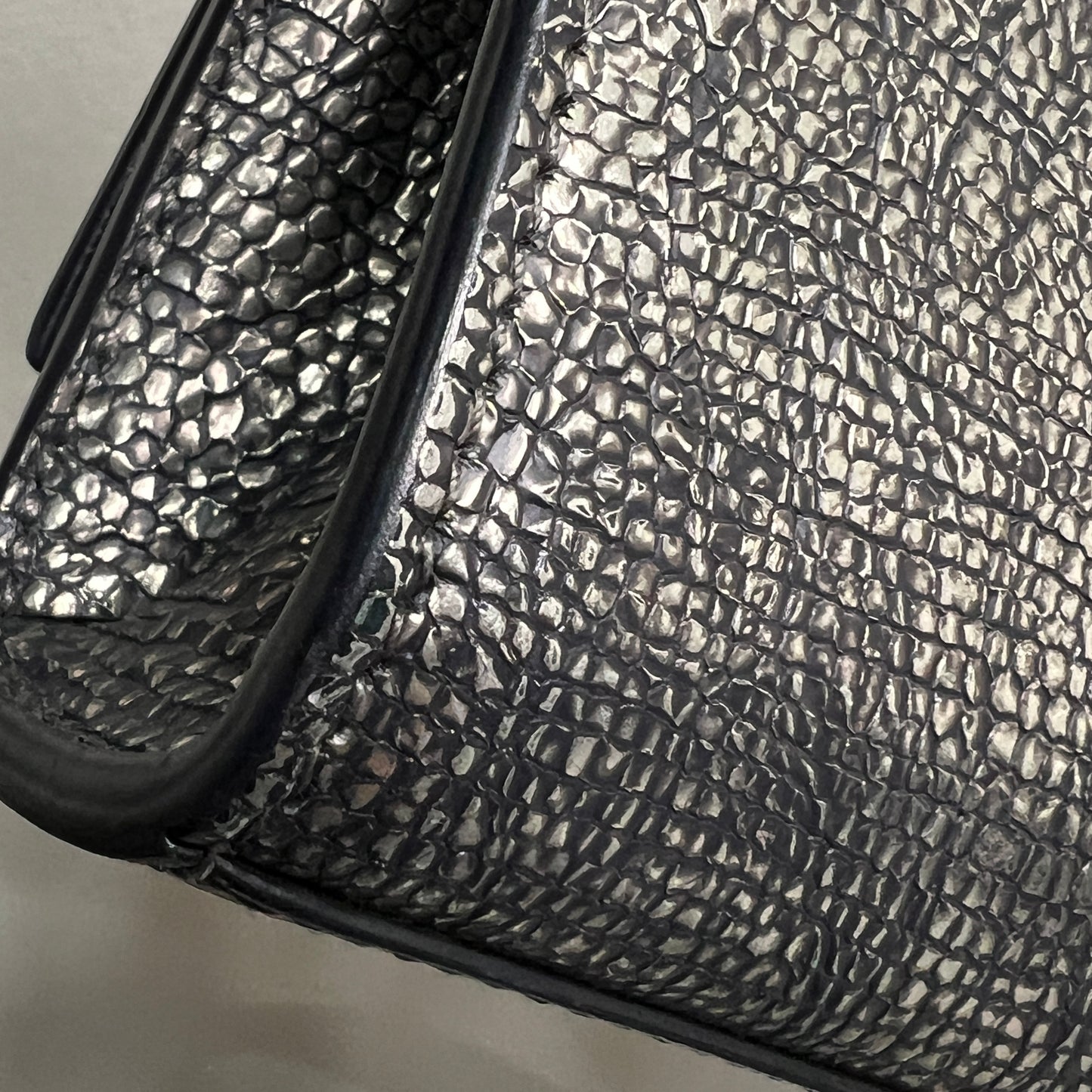 YSL Metallic Lizard-embossed Calf Leather