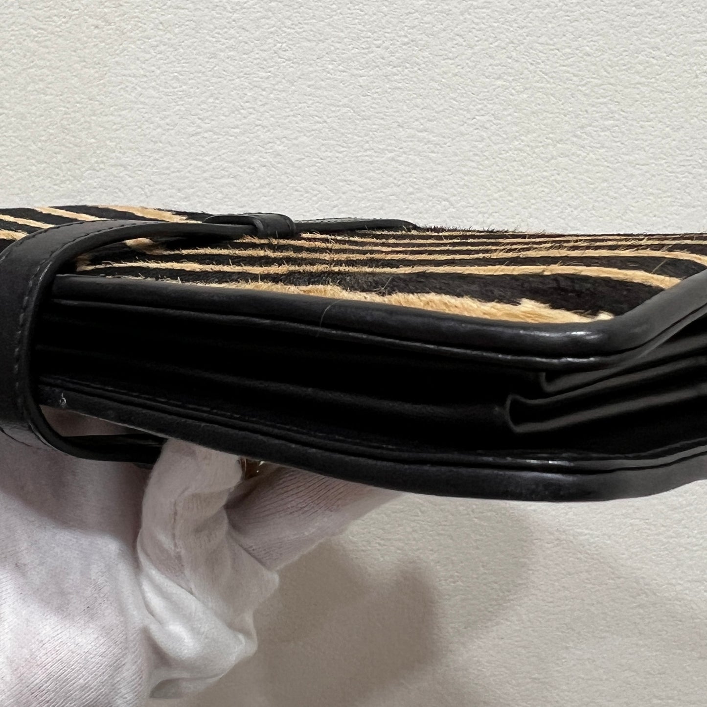 GUCCI Zebra Print Calf Hair Broadway Evening Bag