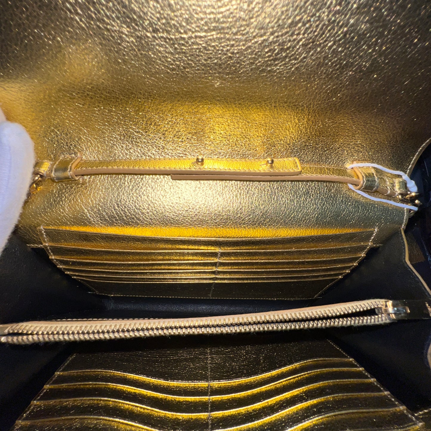 YSL Metallic Gold Leather