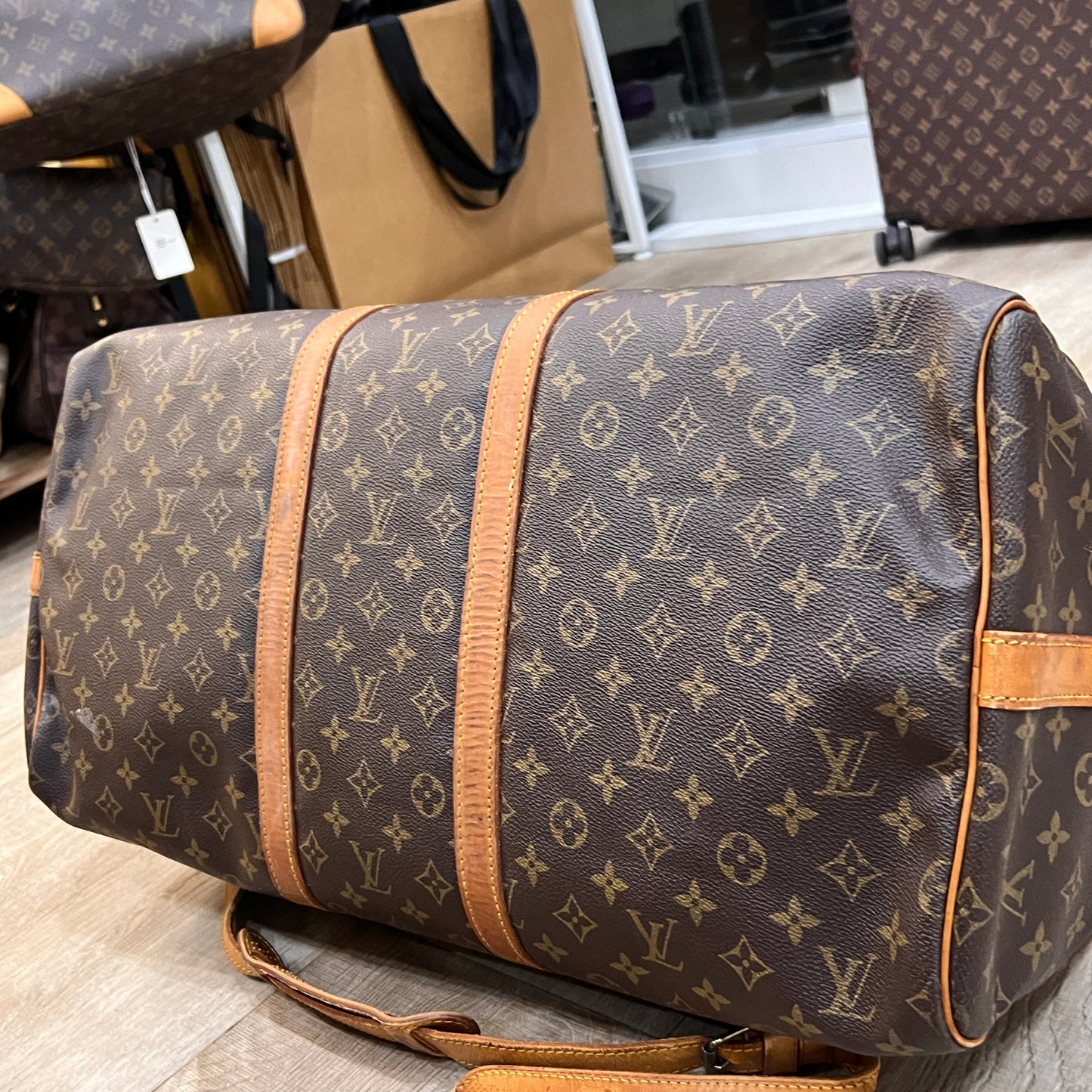 LOUIS VUITTON Keepall 55cm w/ strap