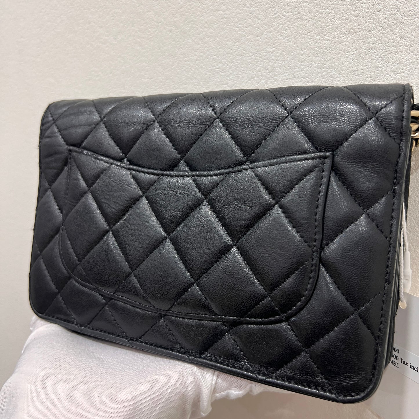 CHANEL Black Wallet on Chain (WOC) Coco Charm Lambskin