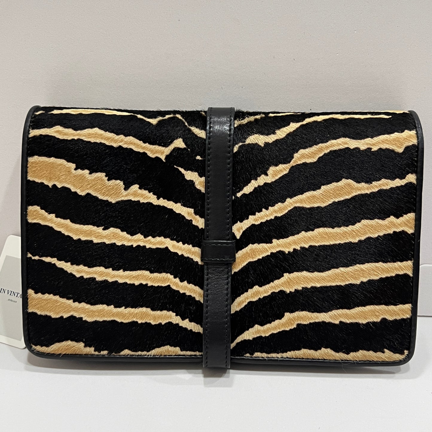 GUCCI Zebra Print Calf Hair Broadway Evening Bag