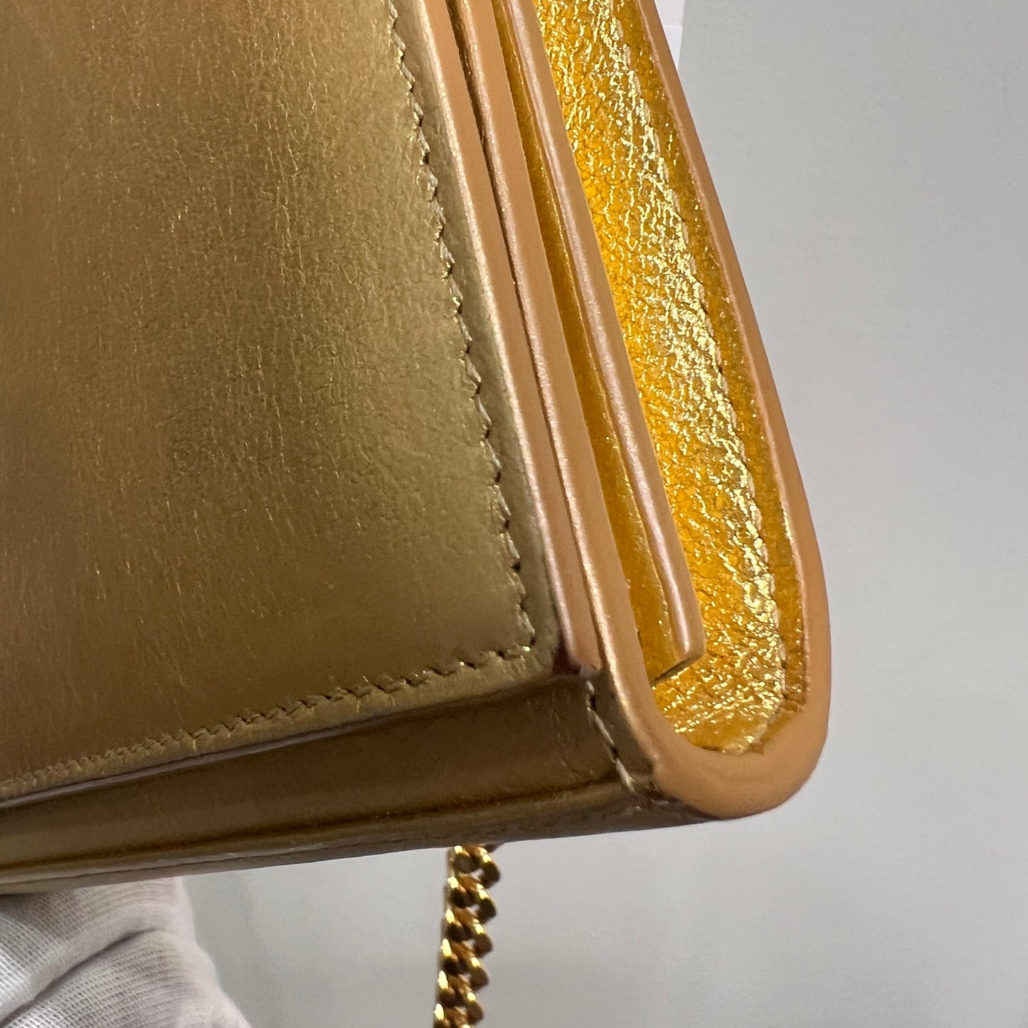 YSL Metallic Gold Leather