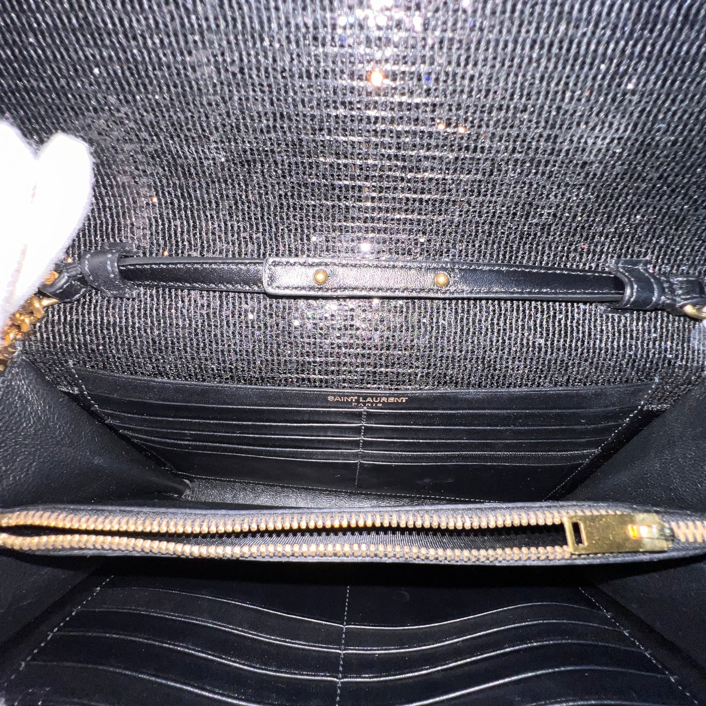 YSL Rare Kate Glitter Chain Wallet