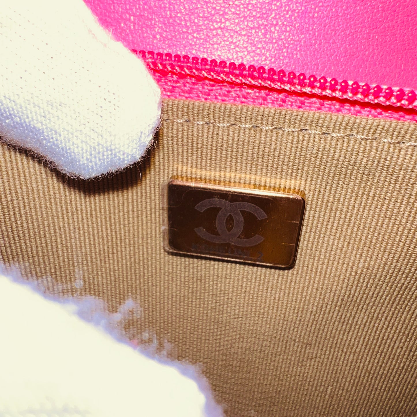 Chanel Pink Lambskin Leather Chain Wallet Crossbody