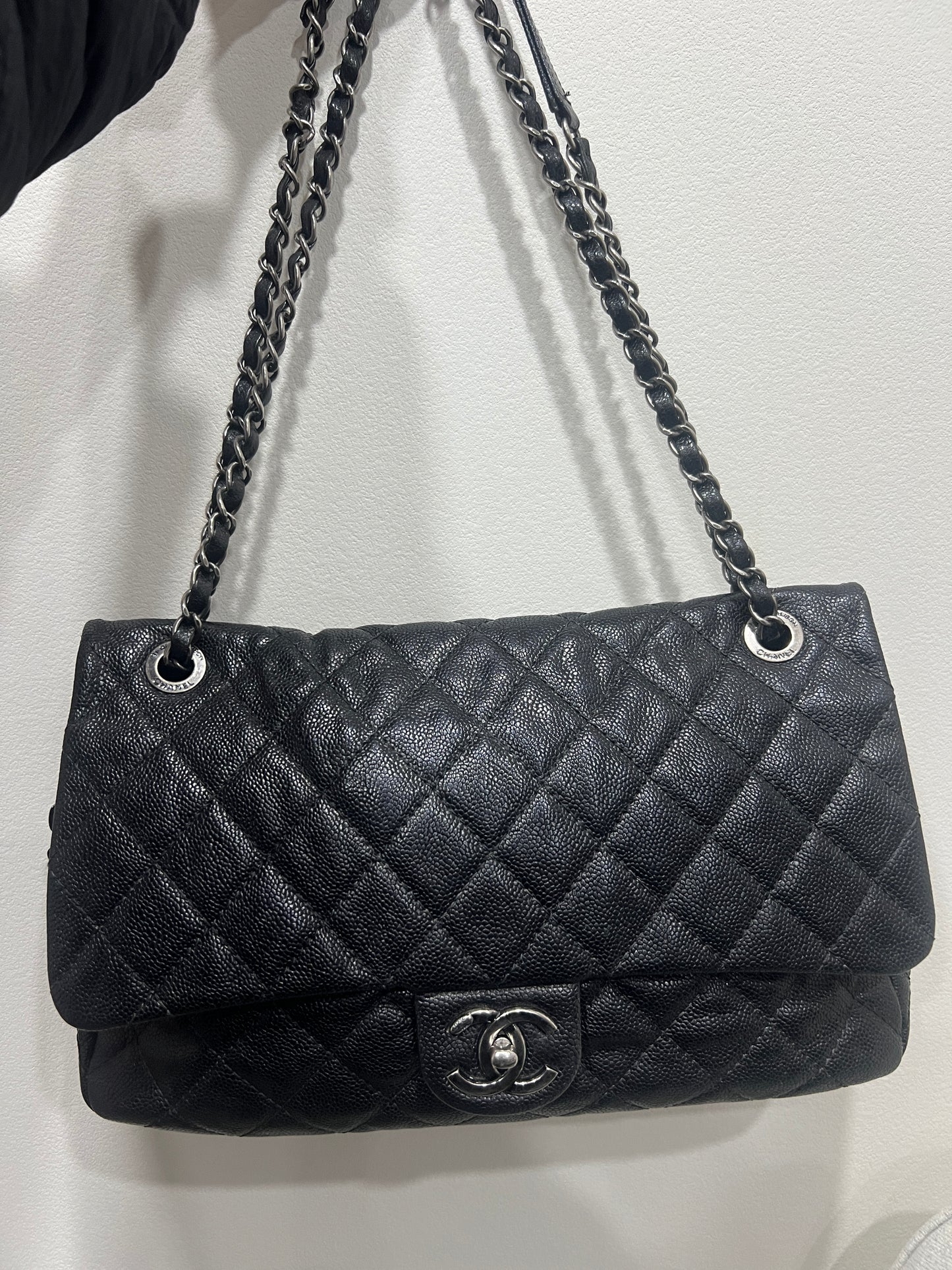 CHANEL easy flap Caviar Skin Shoulder bag
