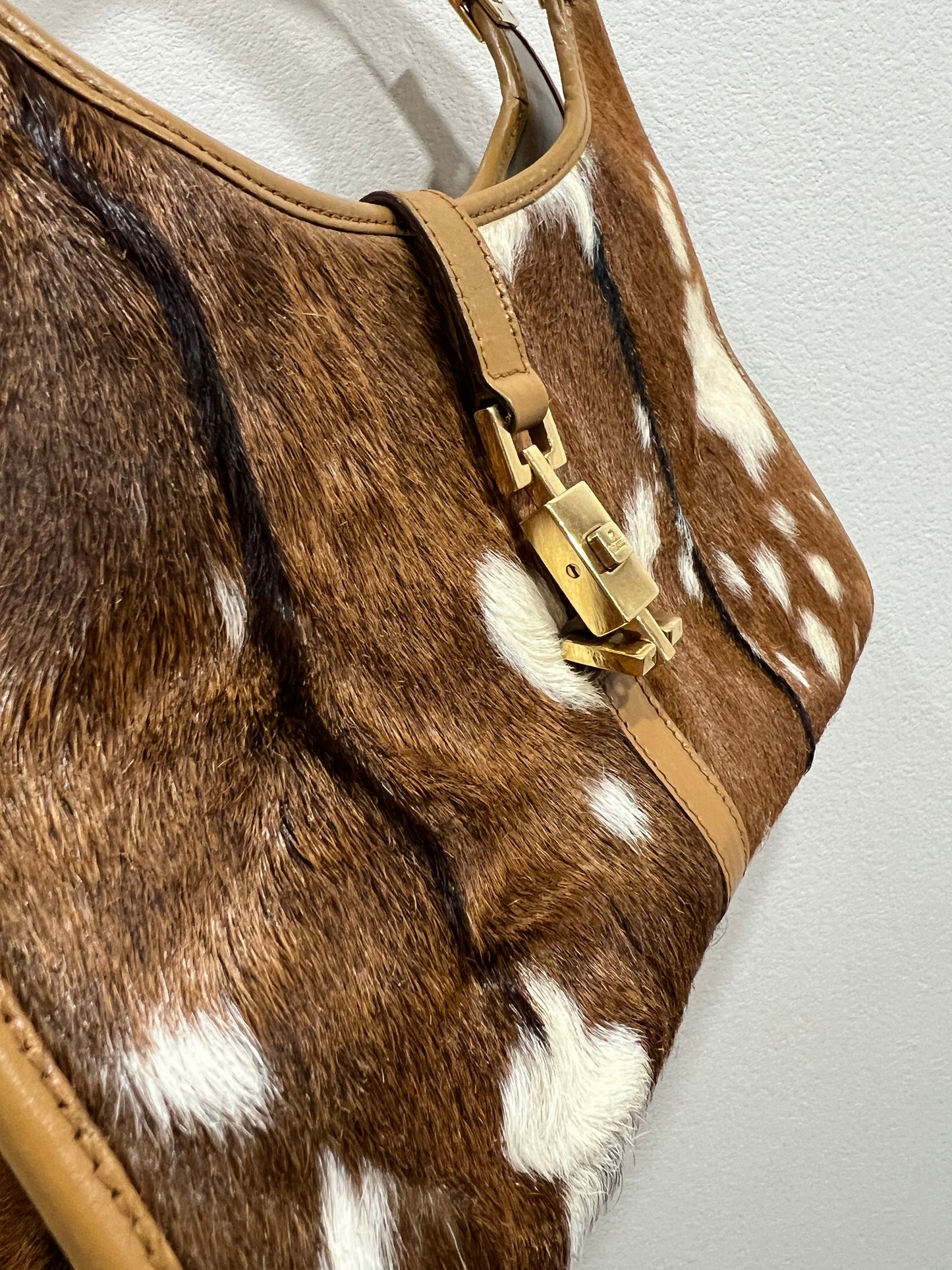 GUCCI Jackie Pony Hair Bardot Bag