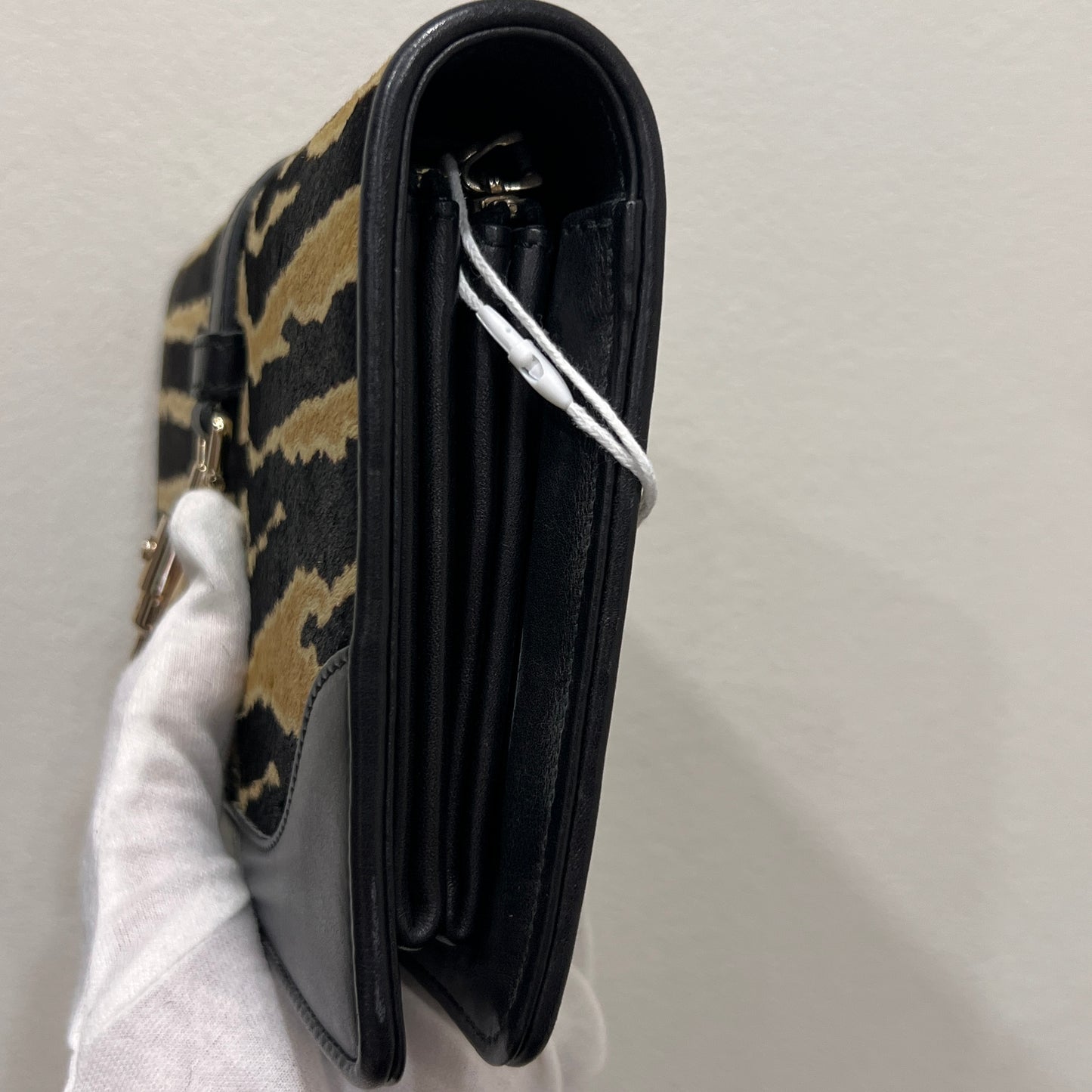 GUCCI Zebra Print Calf Hair Broadway Evening Bag