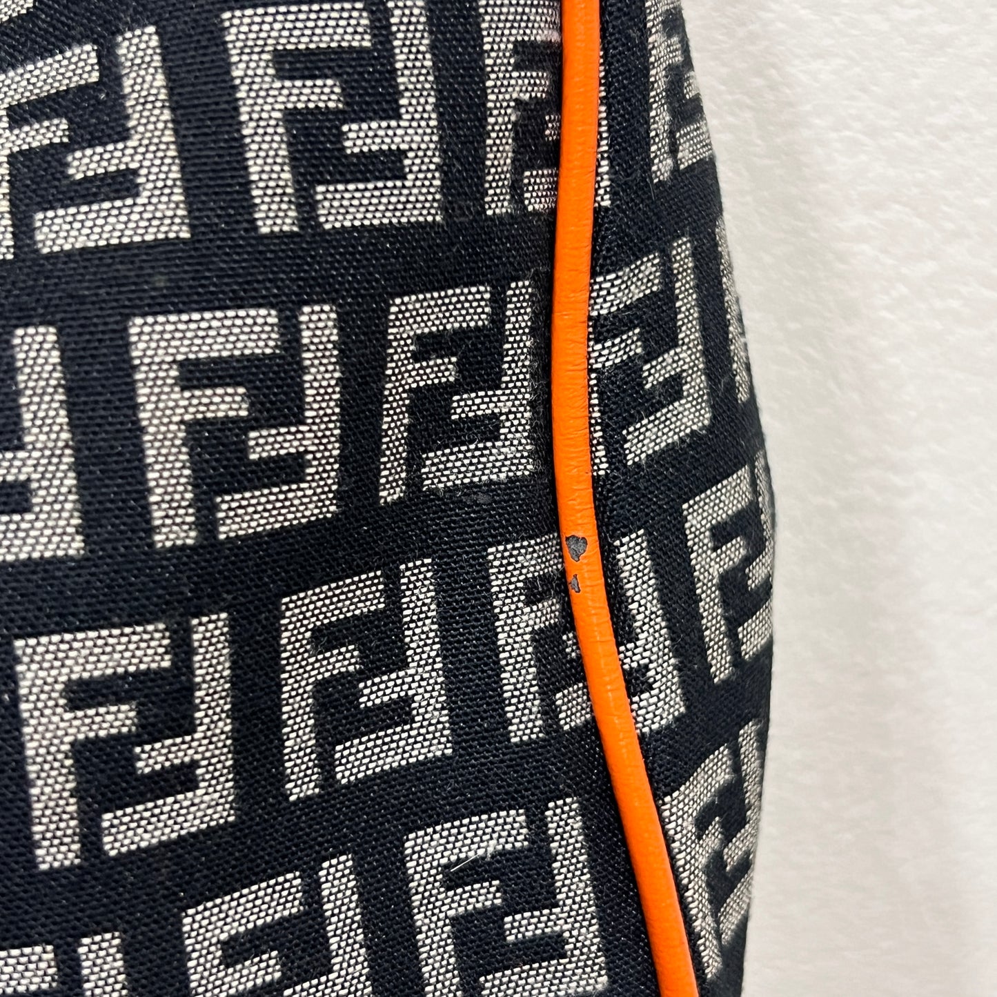 FENDI Mini Hobo Navy Orange Shoulder Bag (4021-11)