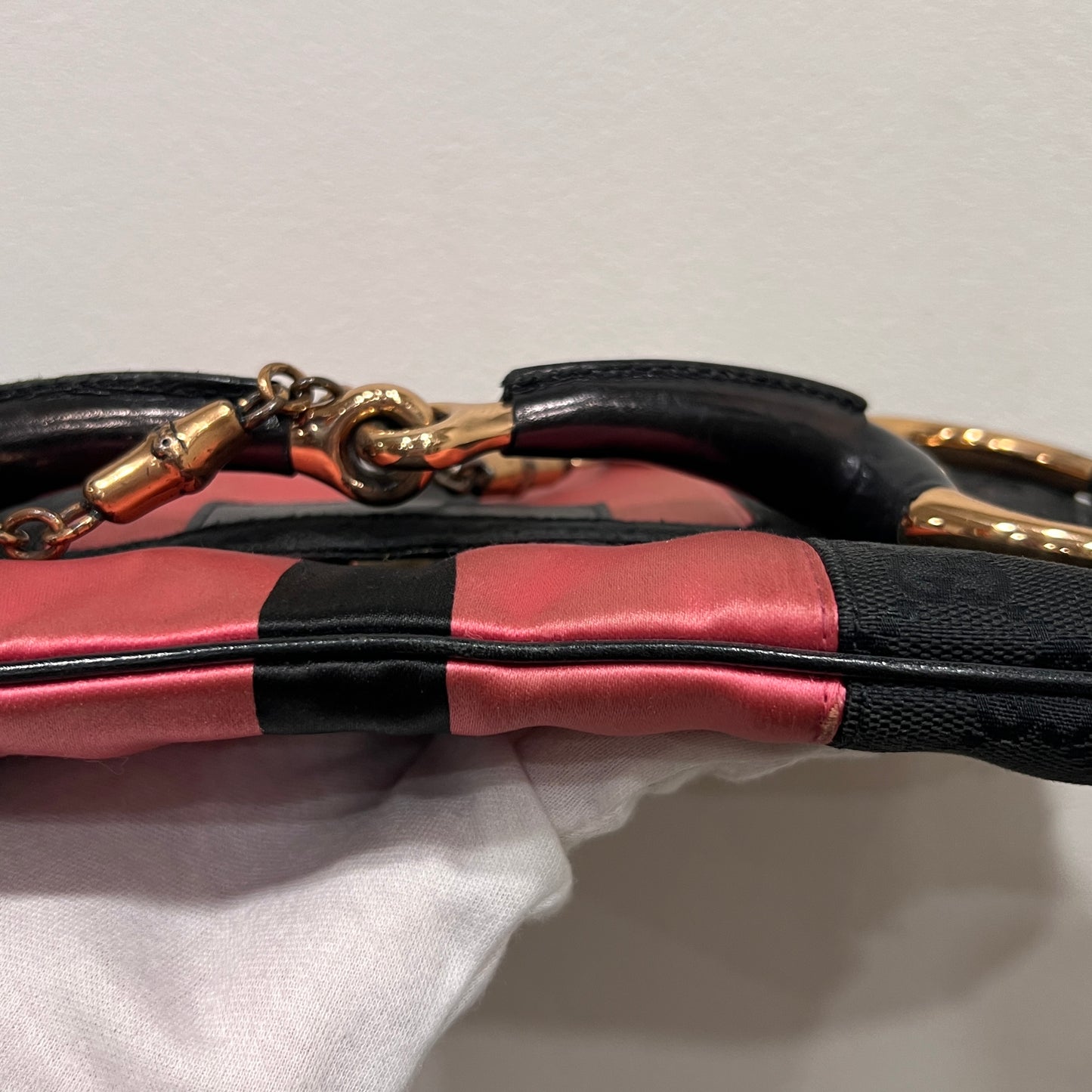 GUCCI Black GG Monogram Horsebit