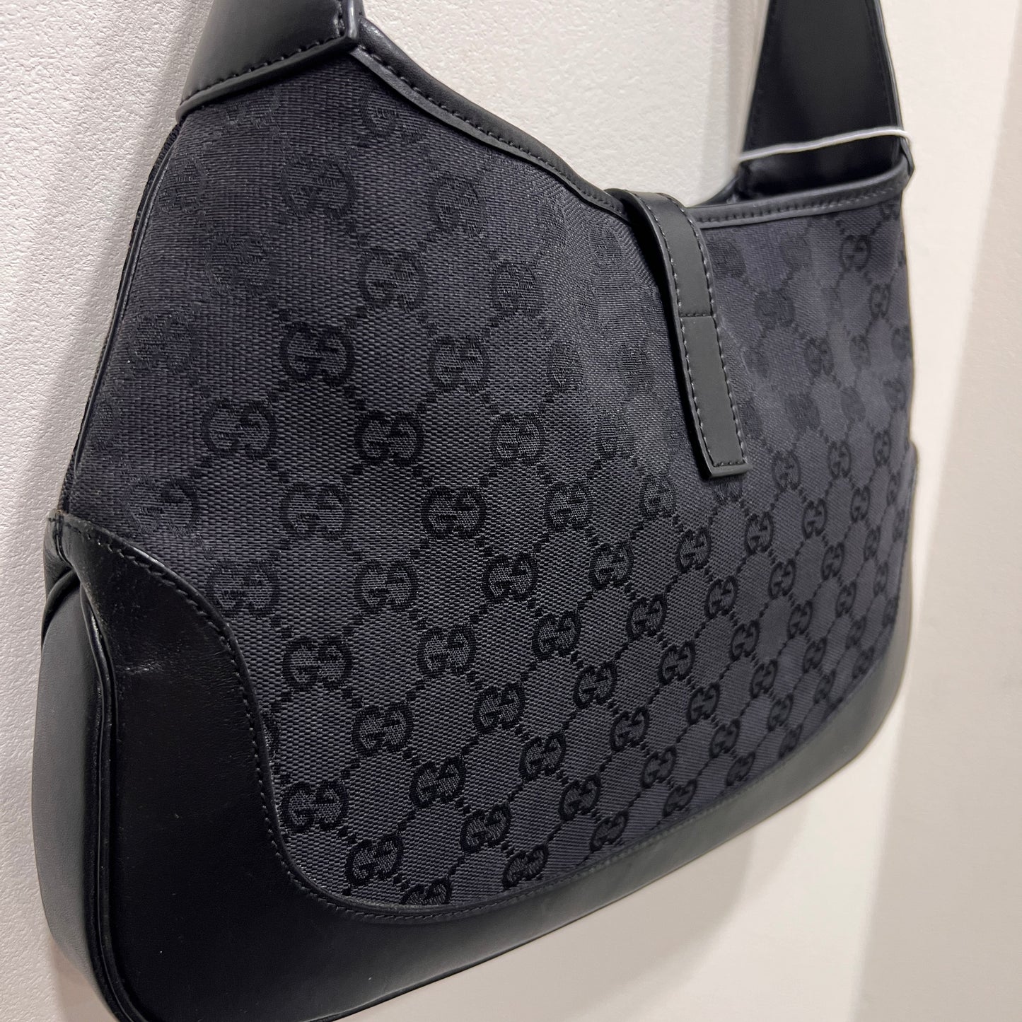 GUCCI Jackie Monogram with Leather Handle