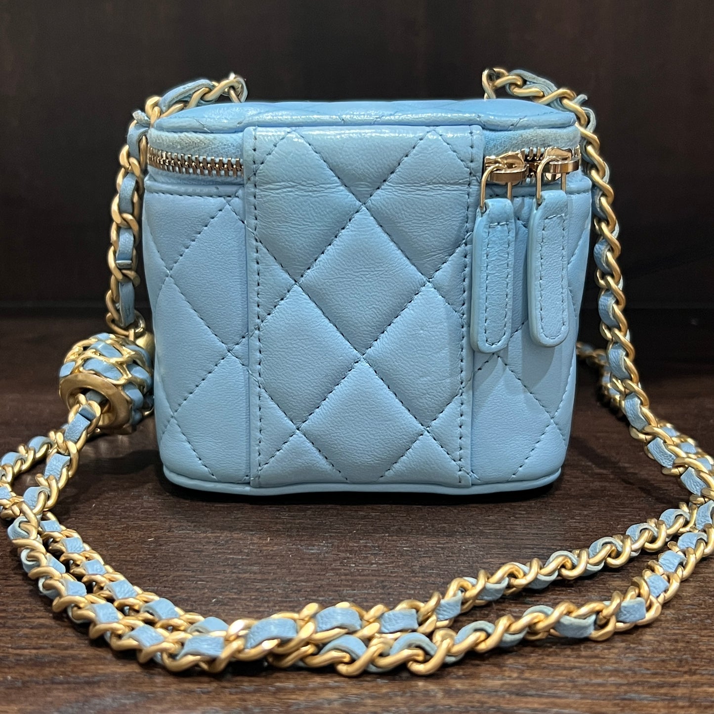 CHANEL Mini Vanity Bag Light Blue