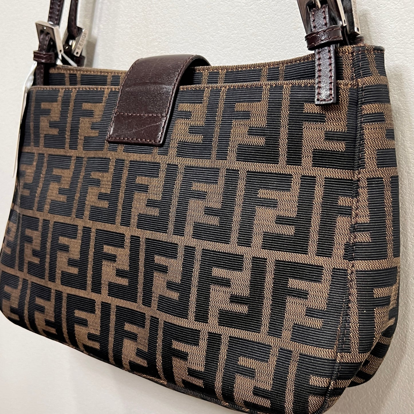 Fendi Zucca Canvas Shoulder Bag