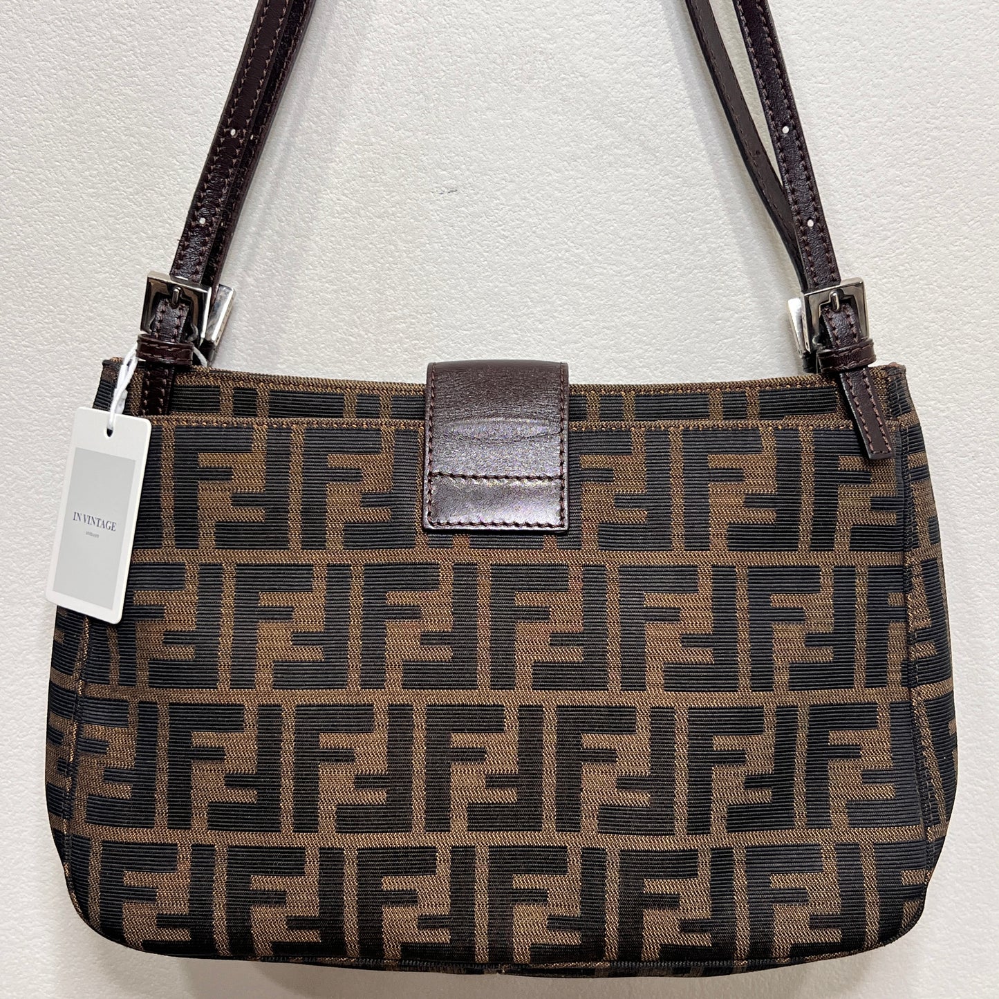 Fendi Zucca Canvas Shoulder Bag